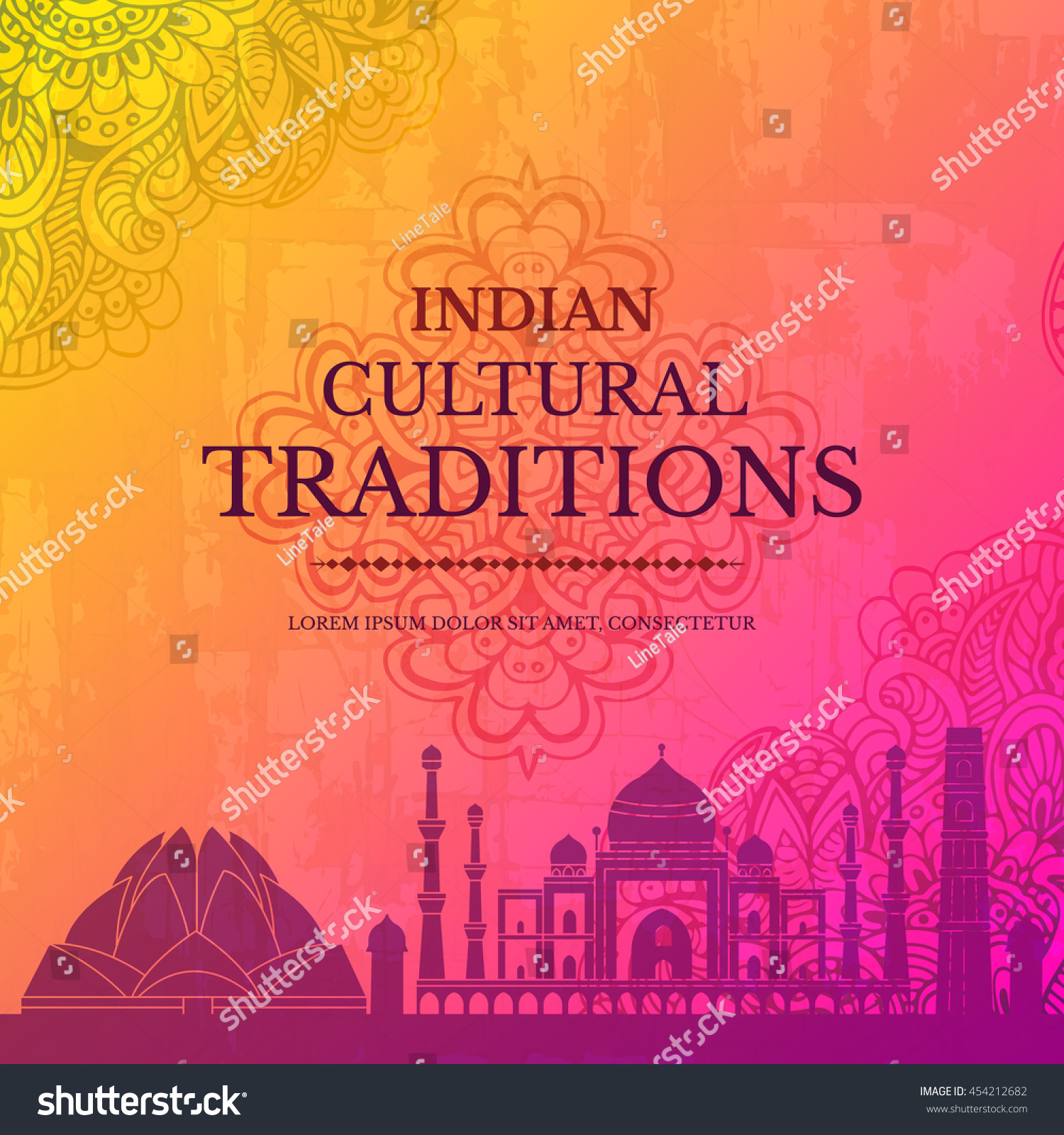 Indian Country Ornament Illustration Concept Art Stock Vector (Royalty ...