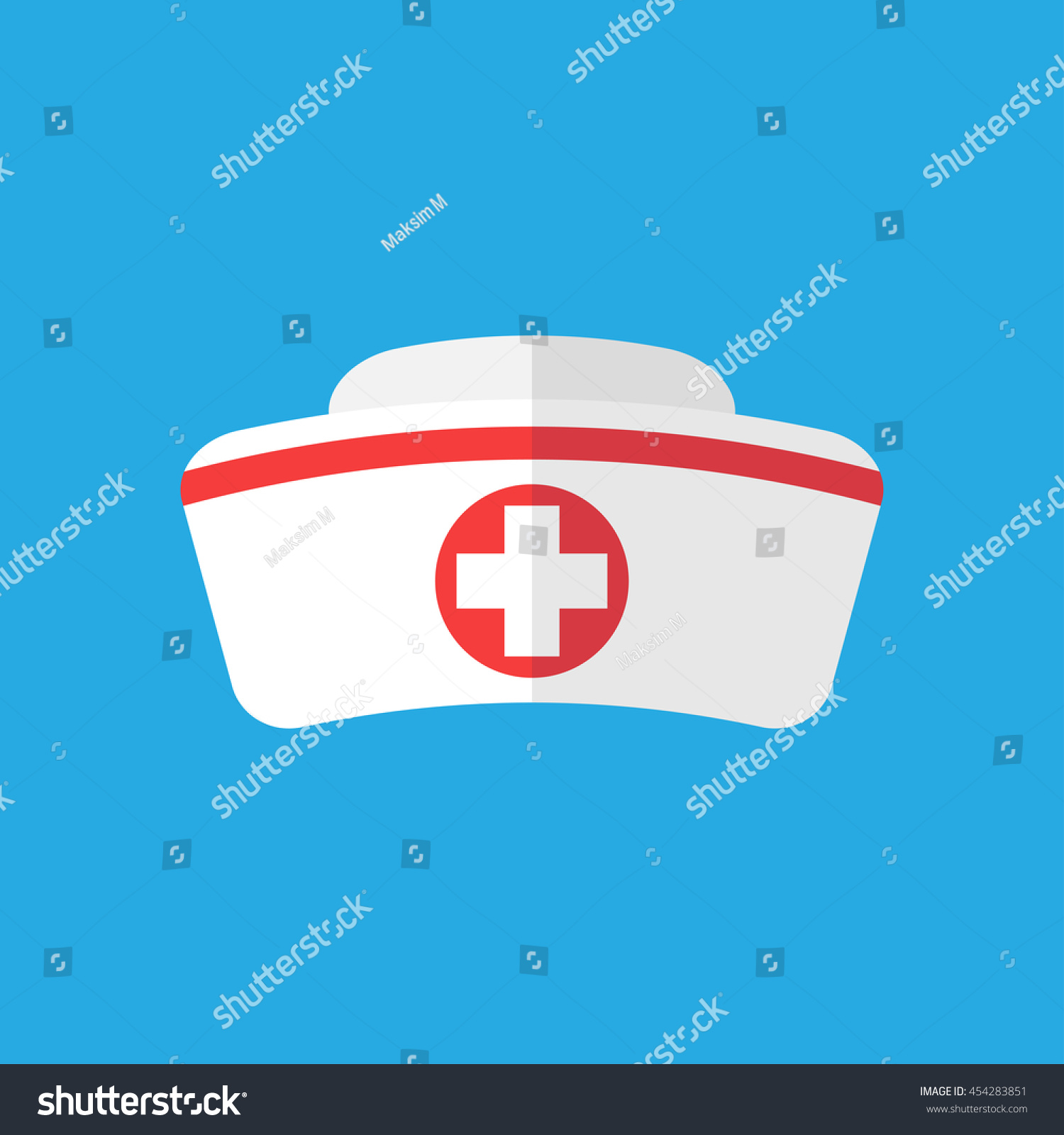 Nurse Hat Cross Isolated On Blue Stock Vector (Royalty Free) 454283851 ...