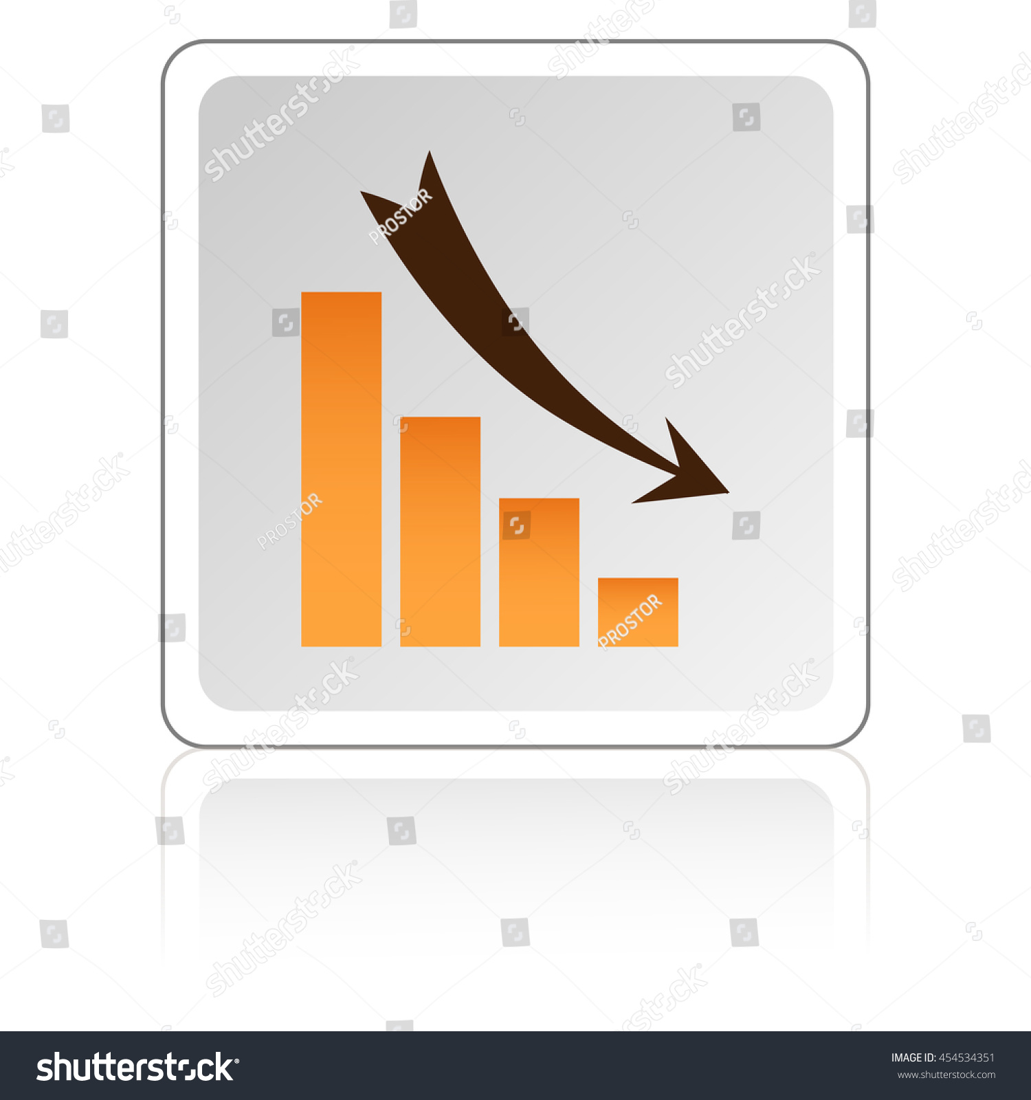 Declining Graph Icon Stock Vector Royalty Free 454534351 Shutterstock