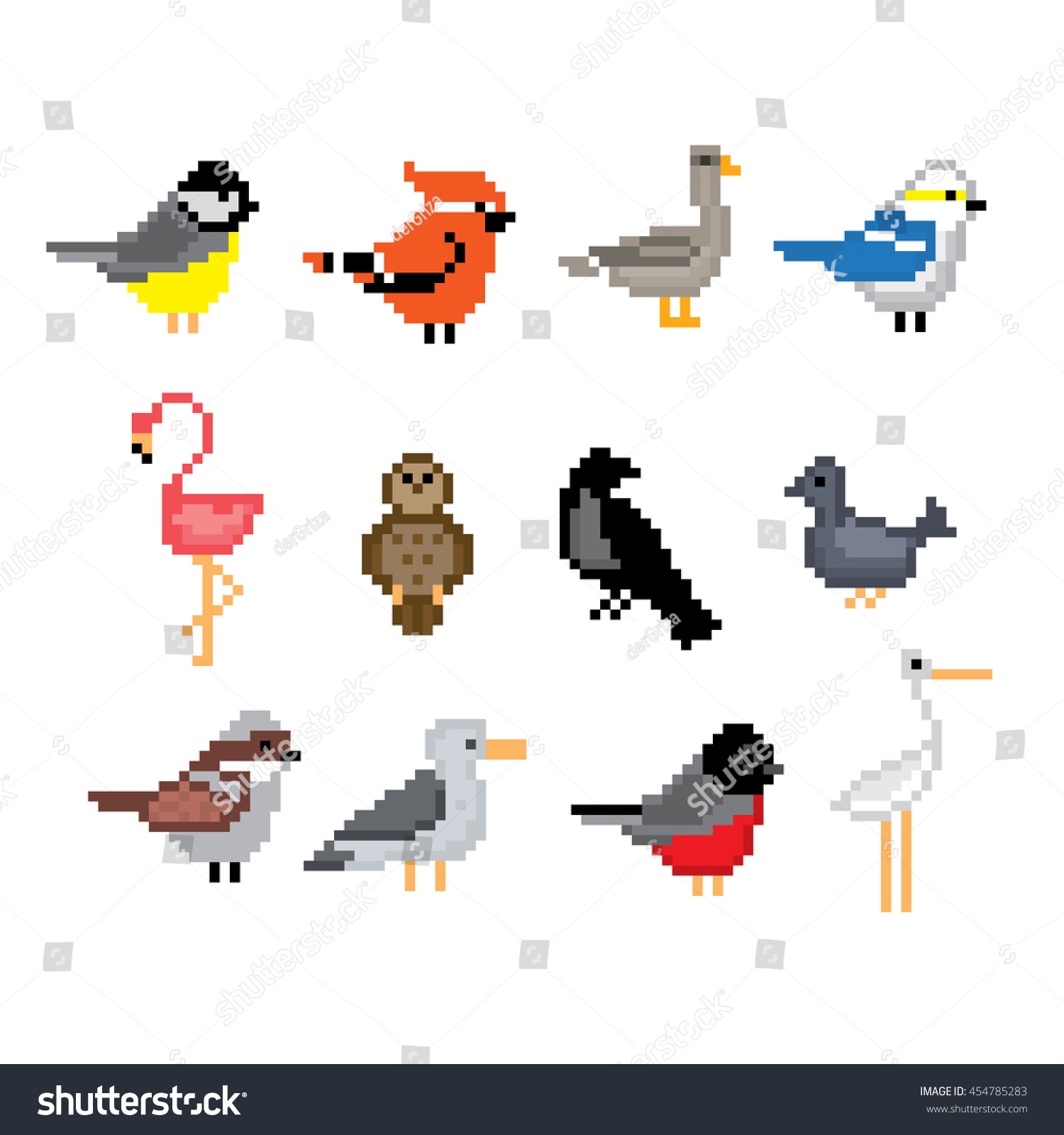 Птица в пикселях