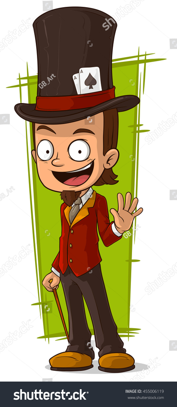 Vector Illustration Cartoon Happy Illusionist Highhat Stock Vector ...