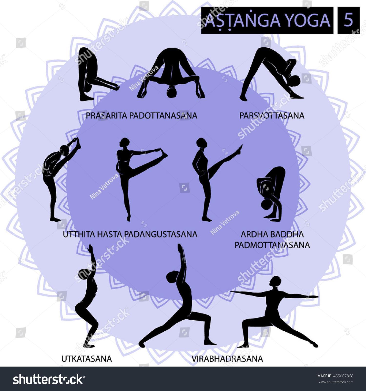 Astanga Vinyasa Yoga Yoga Poses Asana Stock Vector (Royalty Free ...