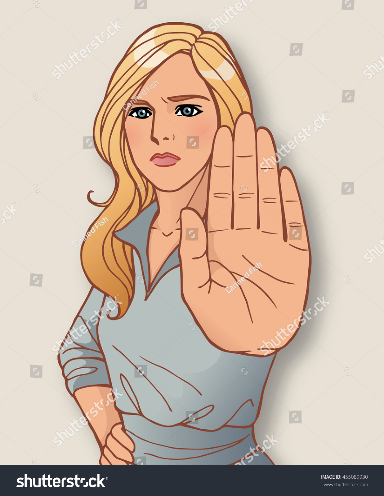 Assertive Professional Woman Gesturing No Stop Stock Vector Royalty