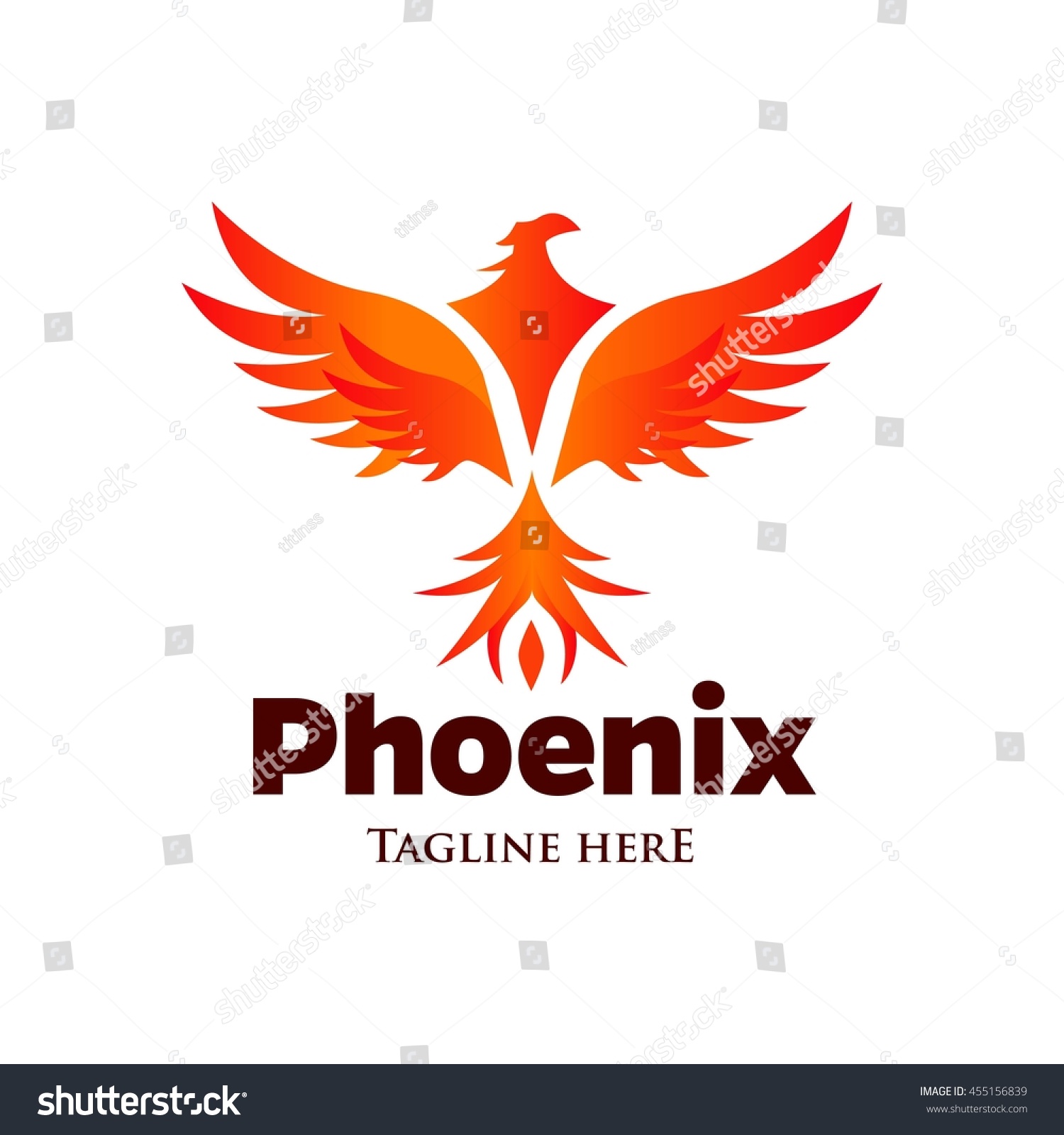 Phoenix Logo Template Firebird Eagle Logo Stock Vector (Royalty Free ...