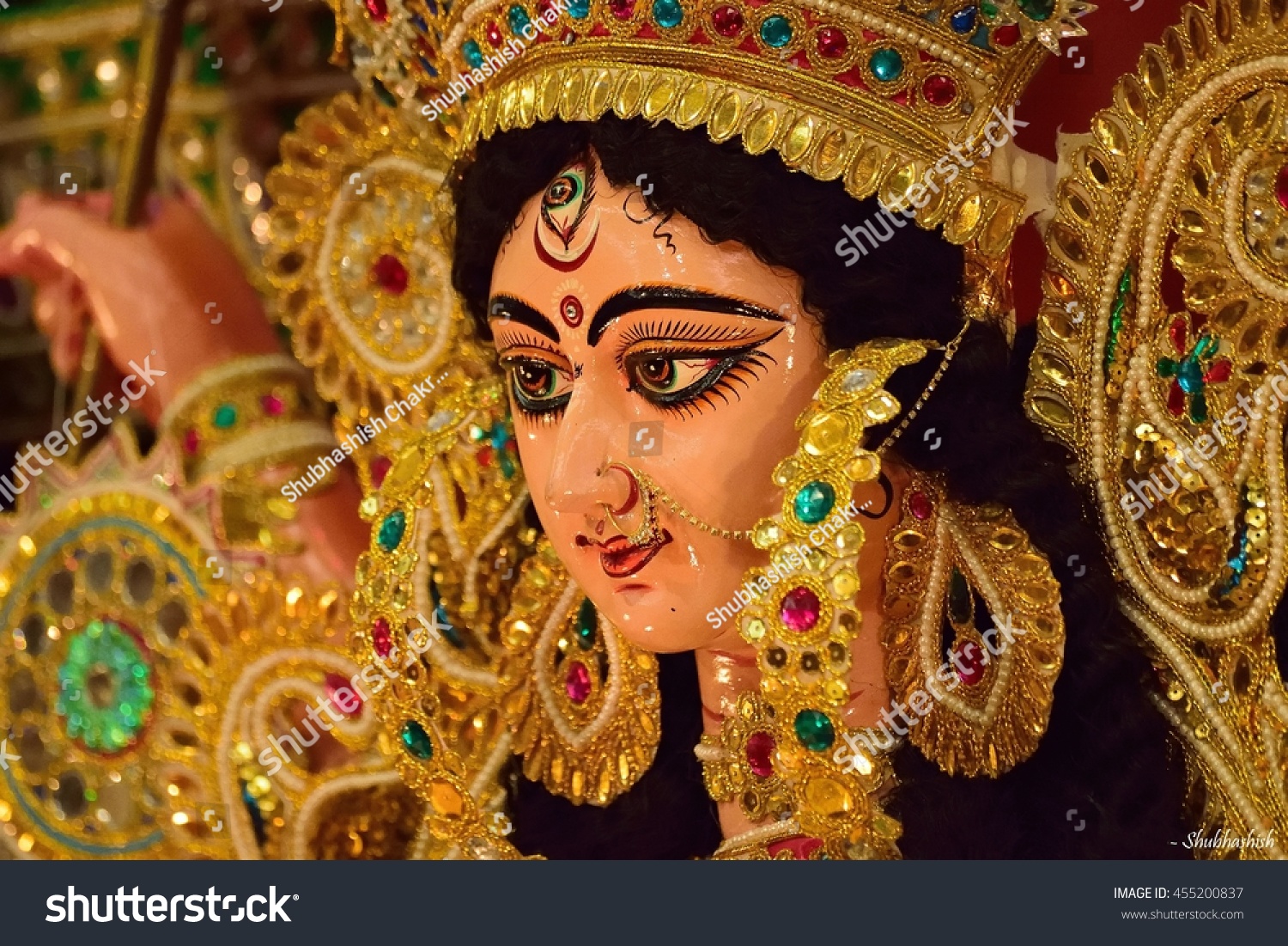 Sculpture Hindu Goddess Durga Stock Photo 455200837 | Shutterstock