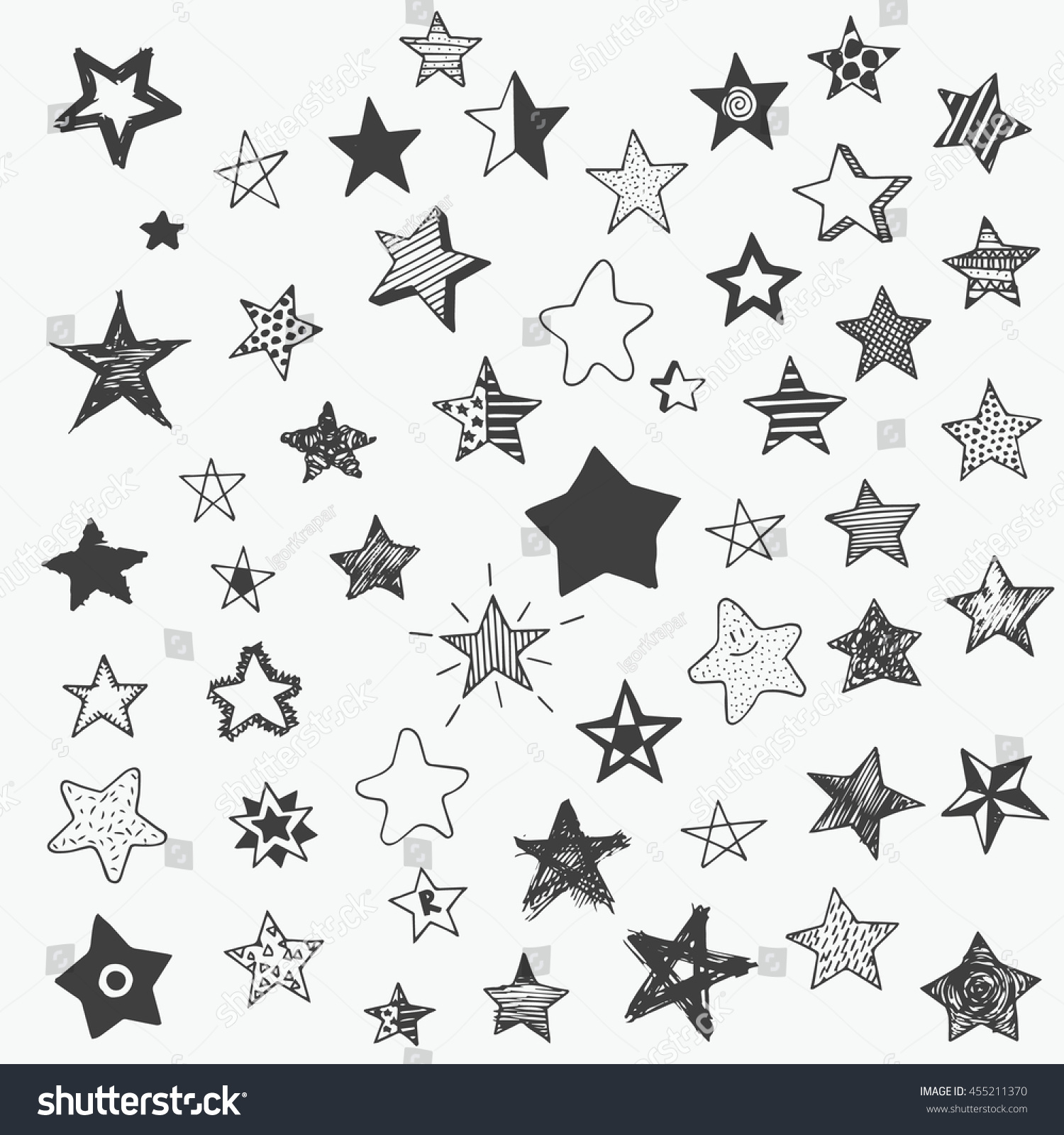 Stars Doodle Cartoon Style Drawing Graphic Stock Vector (Royalty Free ...