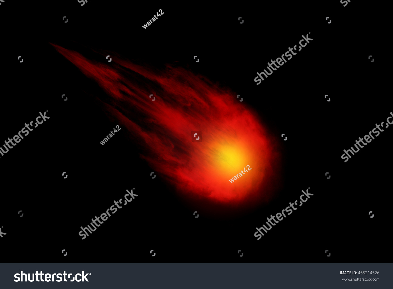 Comet Isolated On Black Background Stock Photo 455214526 | Shutterstock