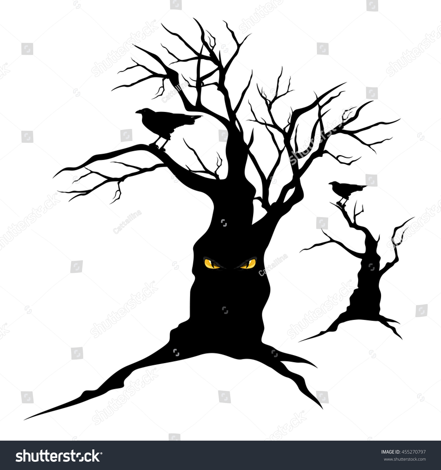 Страшное дерево на Хэллоуин