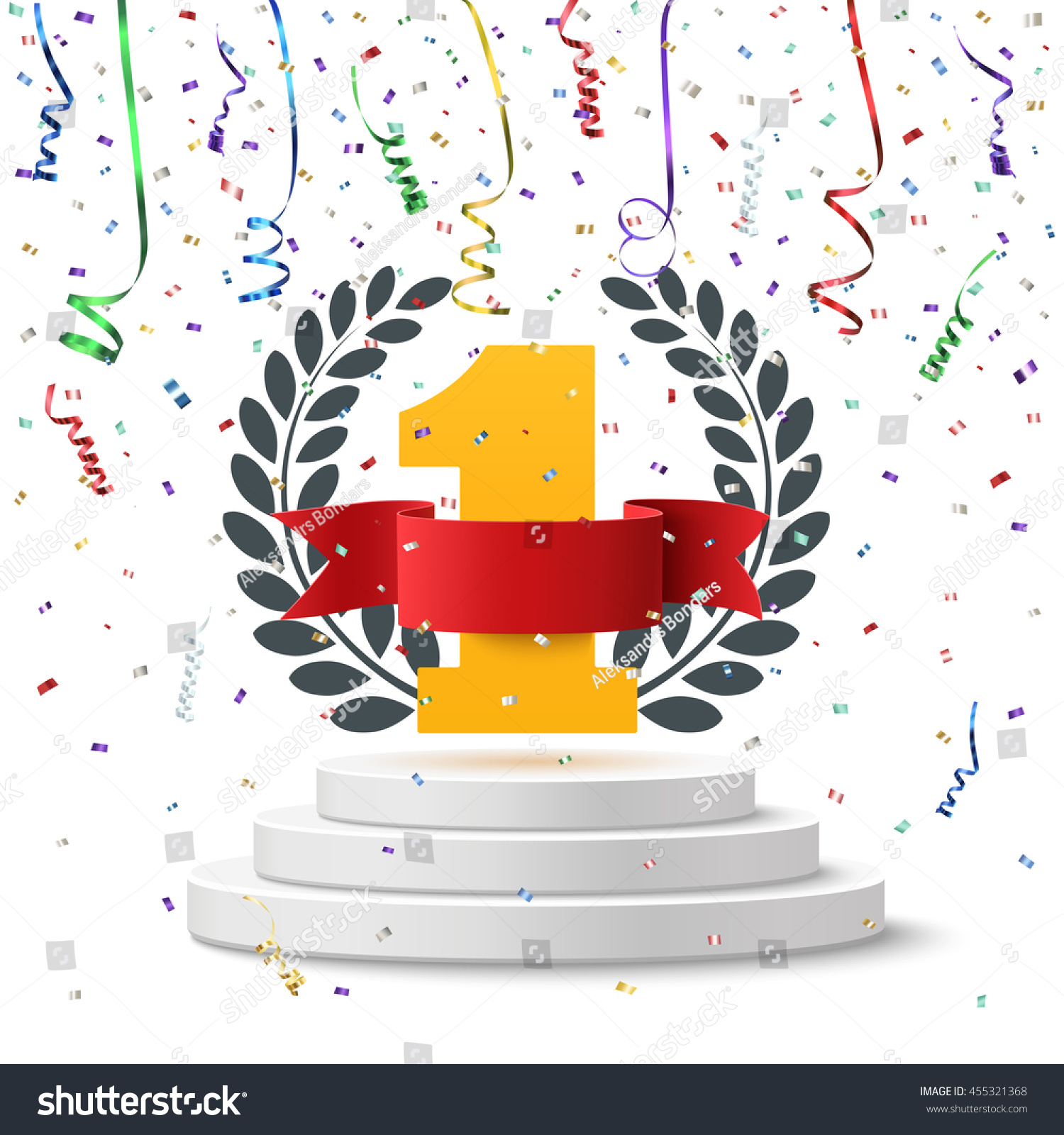 Number One Background Blank Red Ribbon Stock Vector (Royalty Free