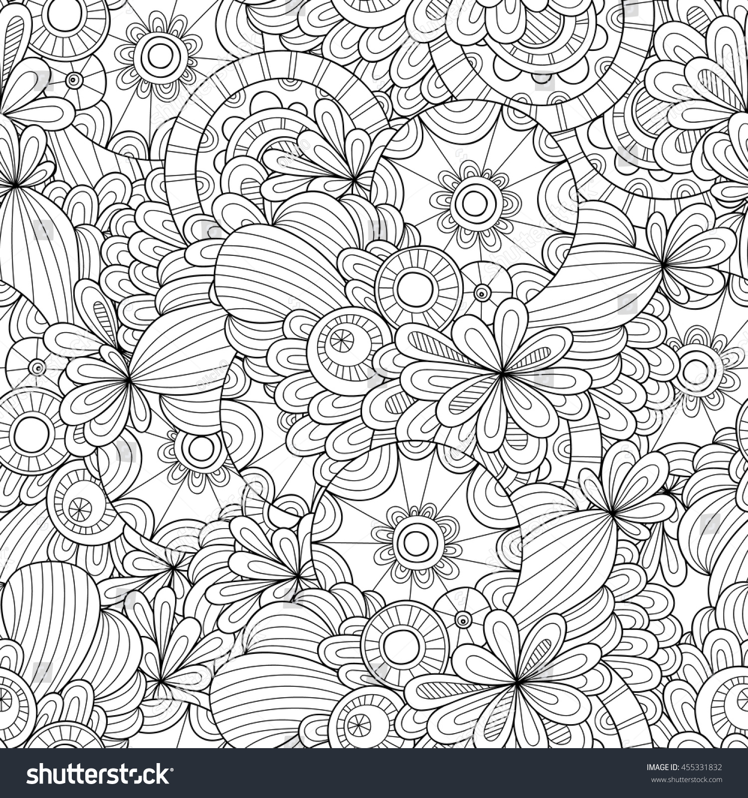 Doodle Black White Abstract Hand Drawn Stock Vector (Royalty Free ...