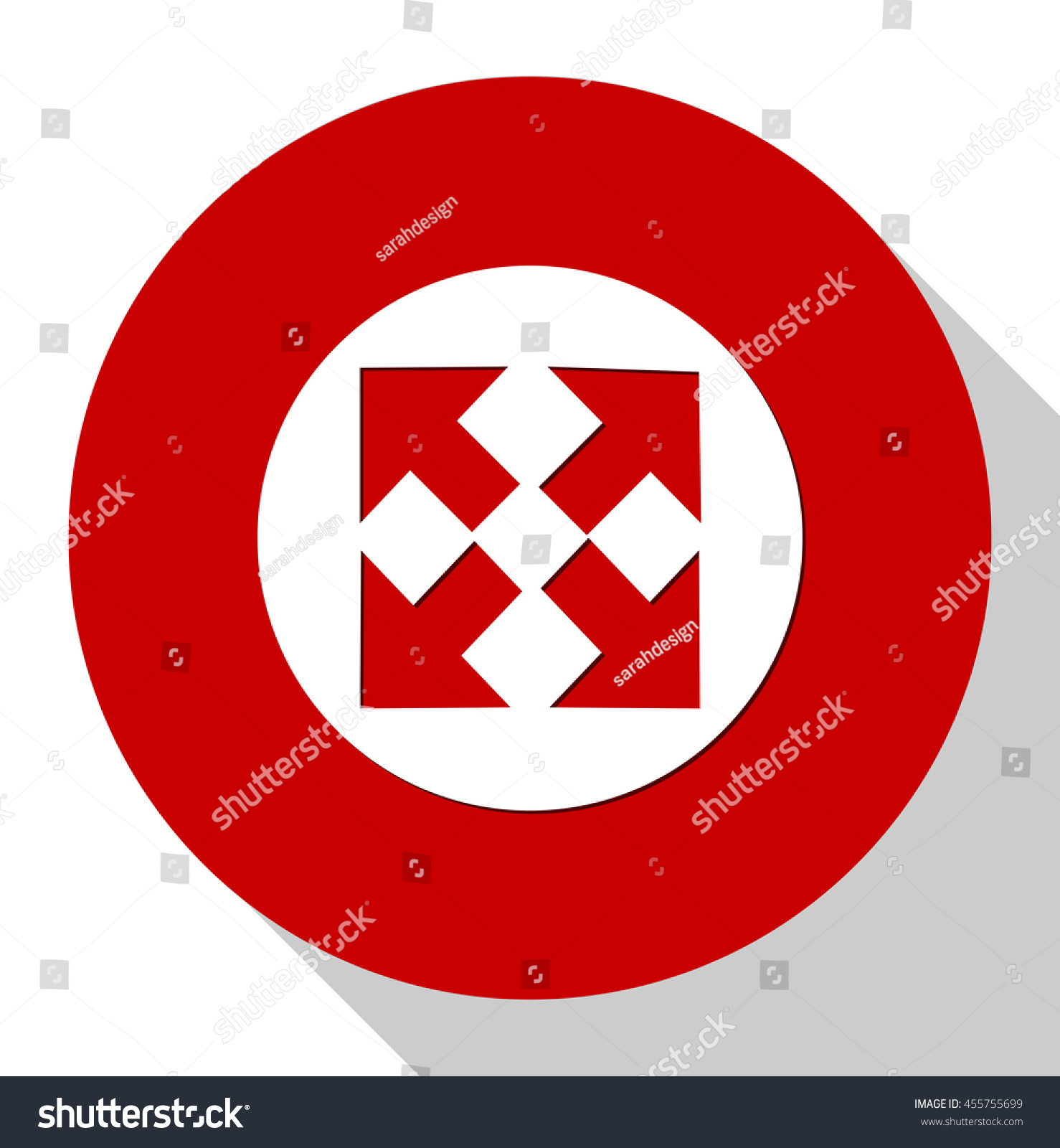 Four Arrows Pointing Icon Stock Vector Royalty Free 455755699 Shutterstock 6342