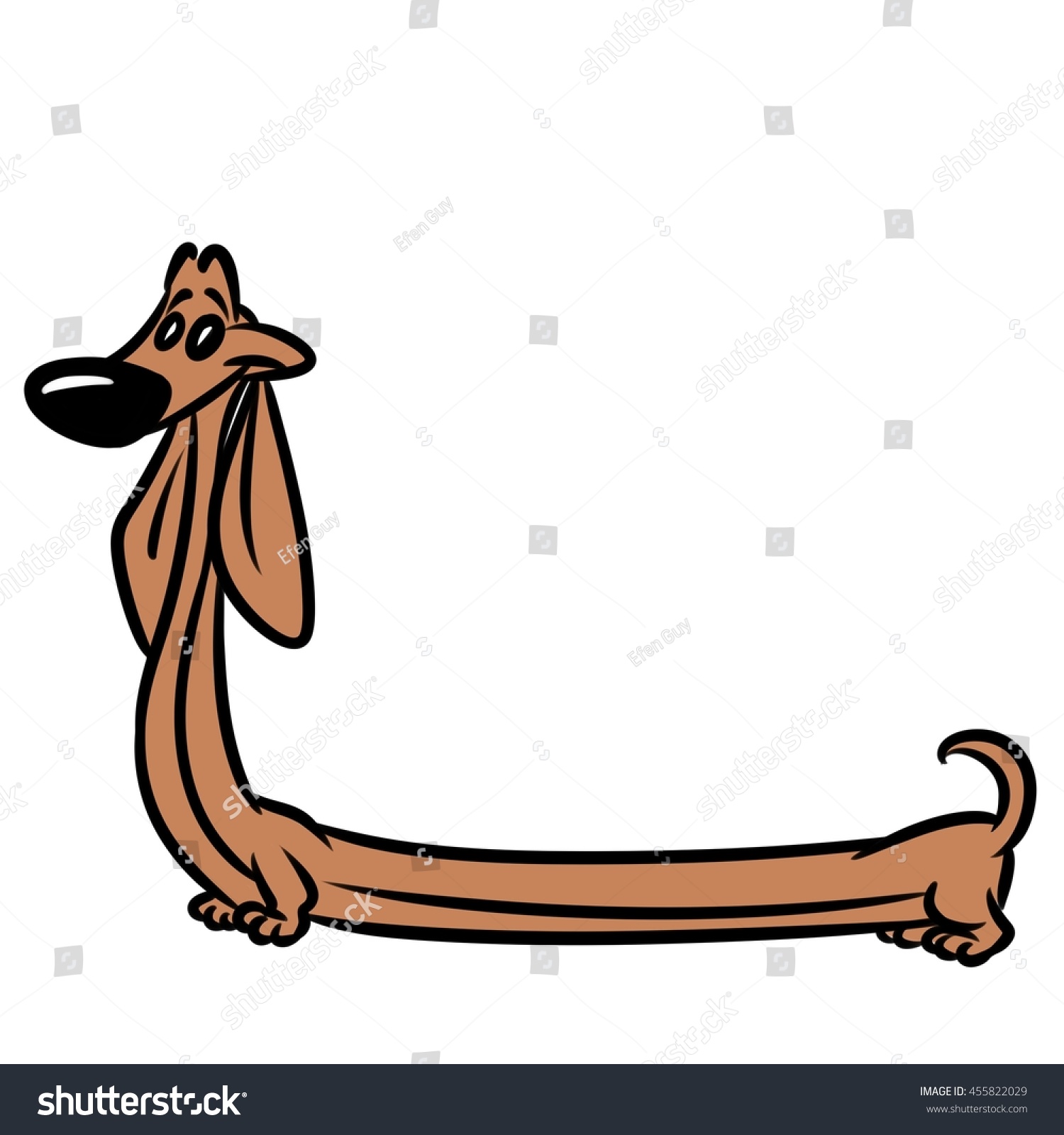 Long Dachshund Parody Dog Cartoon Illustration Stock Illustration ...