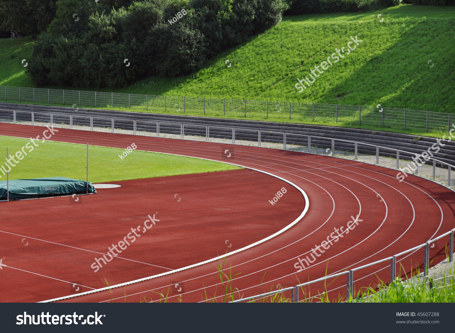 Schools Running Track Football Field High Stock Photo 45607288 ...