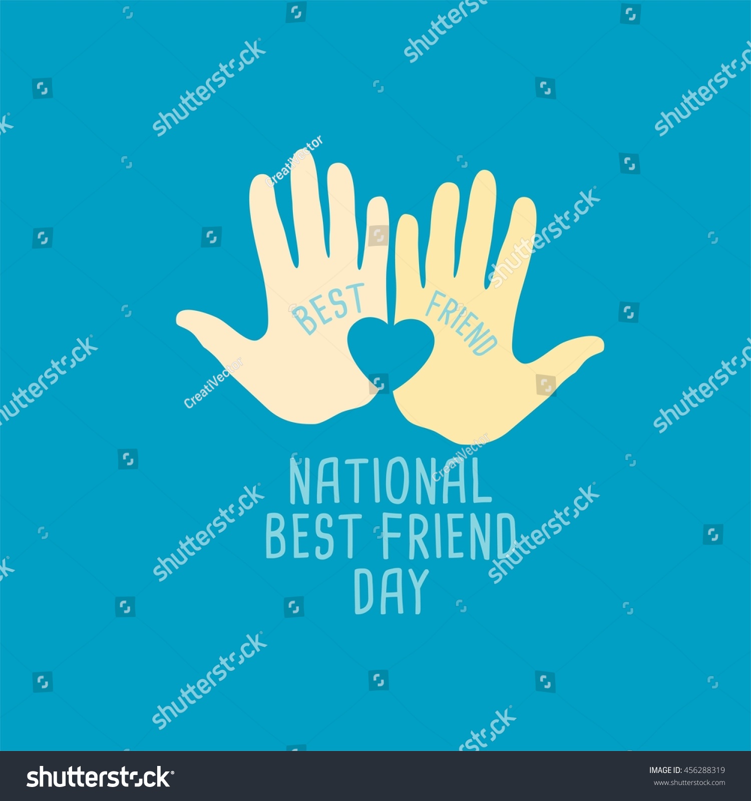 National Best Friend Day Holiday Celebration Stock Vector (Royalty Free