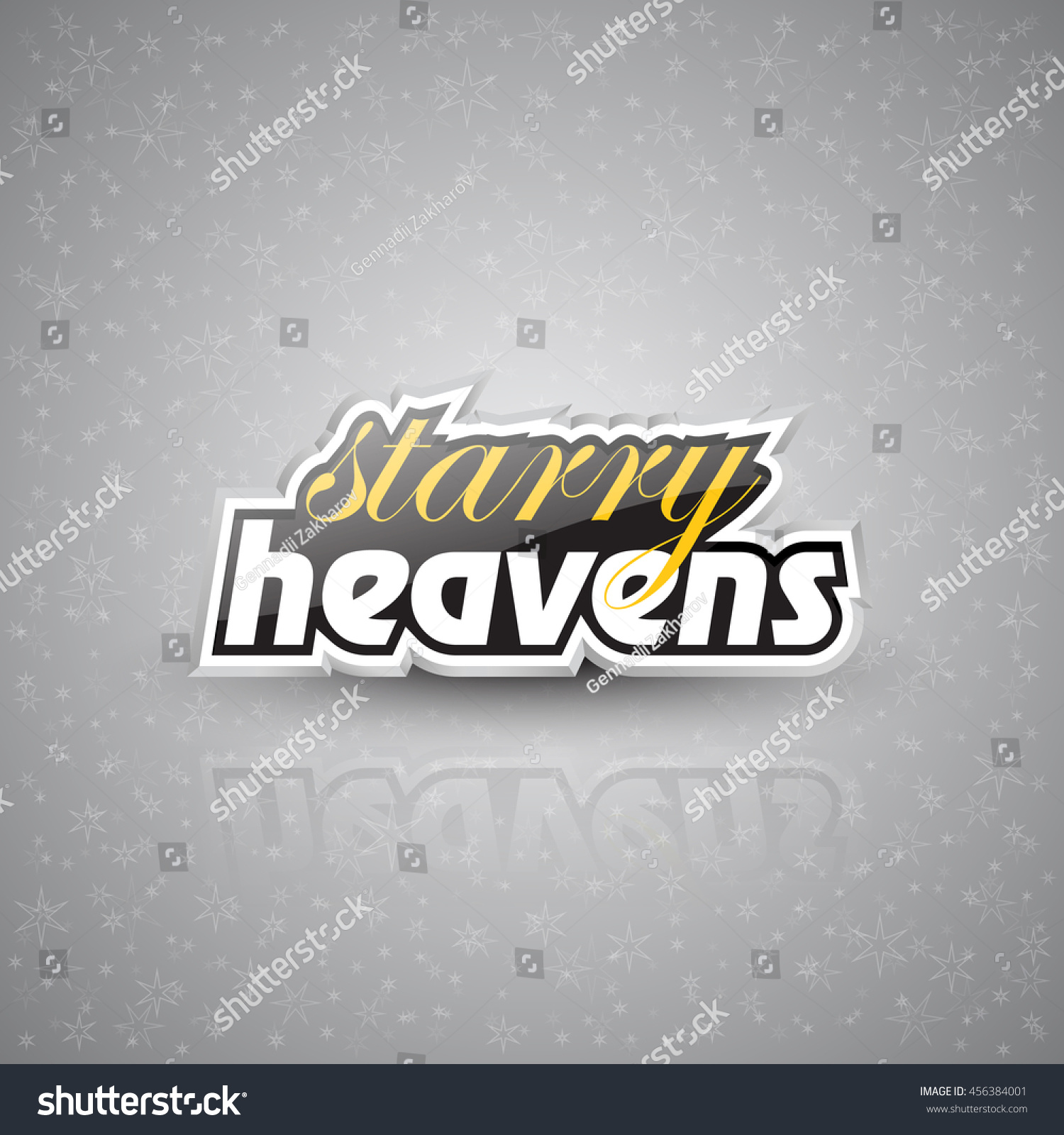 Vector Illustration Starry Sky Text Logo Stock Vector (Royalty Free ...