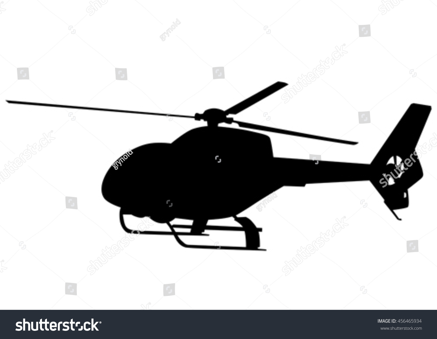 Silhouette Large Helicopter On White Background Stock Vector (Royalty ...