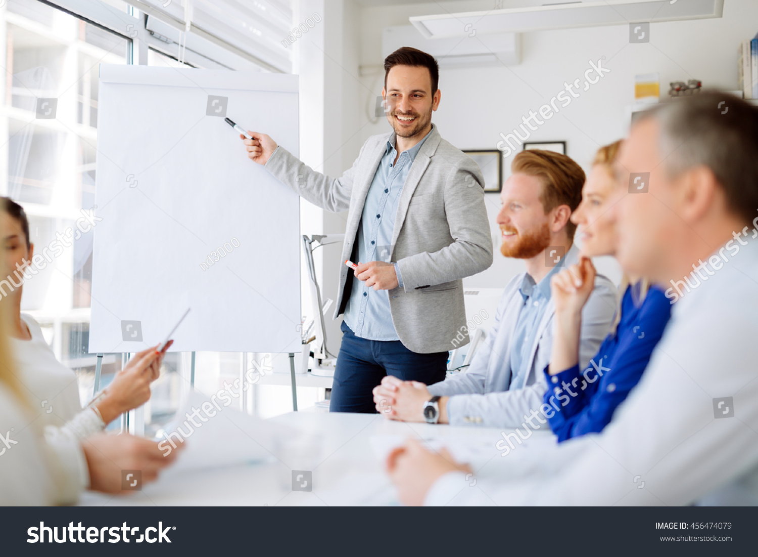 Presentation Collaboration By Business People Office Stock Photo ...