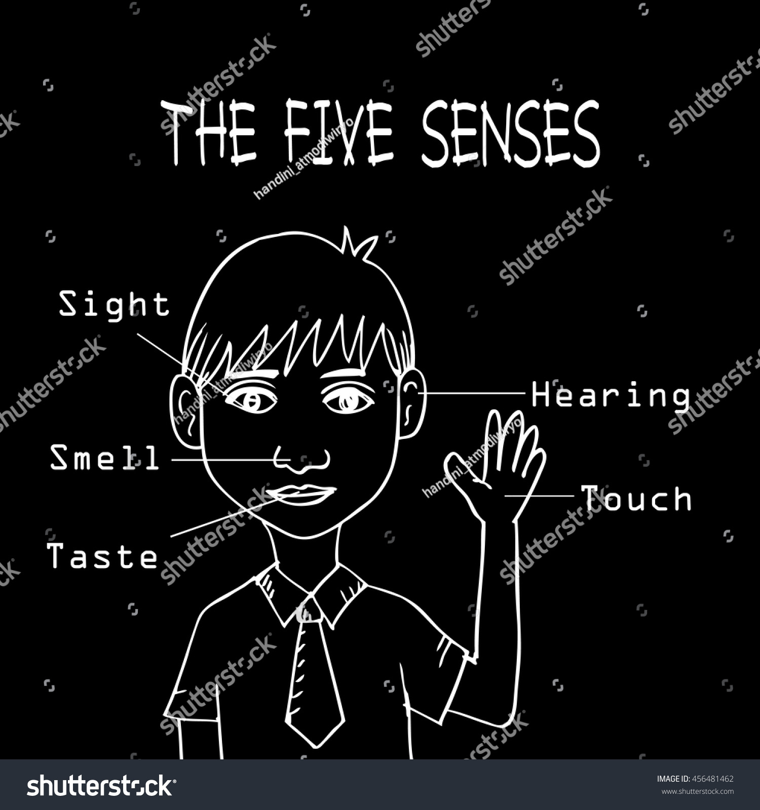 Five Senses Educational Concept Stock Vector (Royalty Free) 456481462 ...