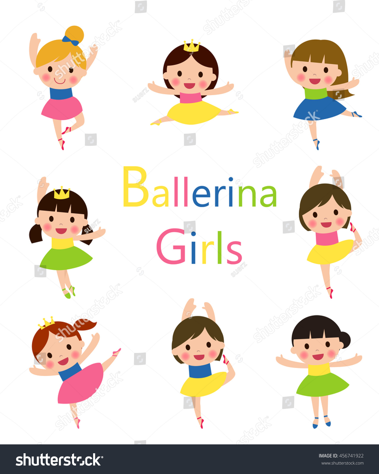 Illustration Girls Doing Ballet Stock Vector (Royalty Free) 456741922 ...