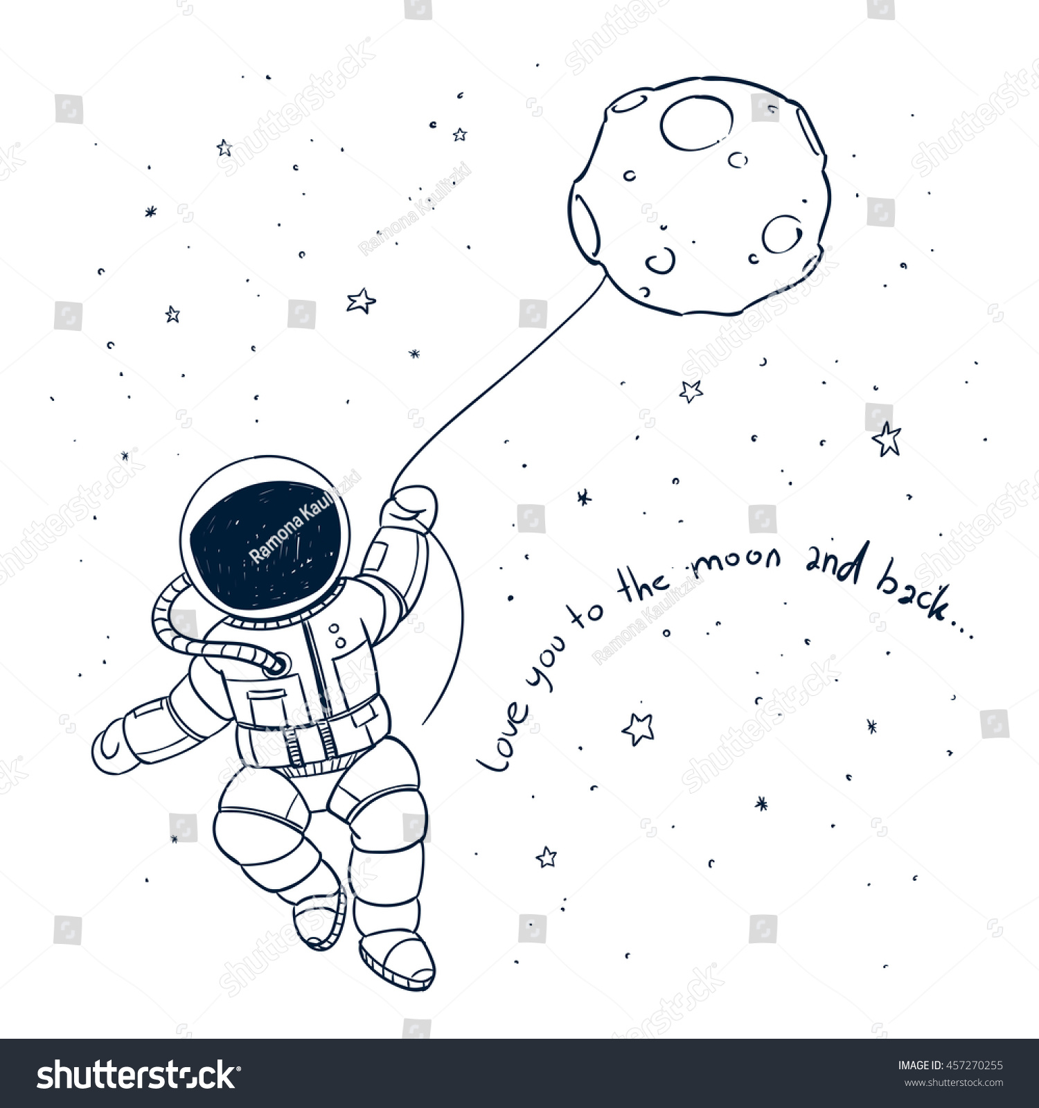 Космонавт для срисовки легкий