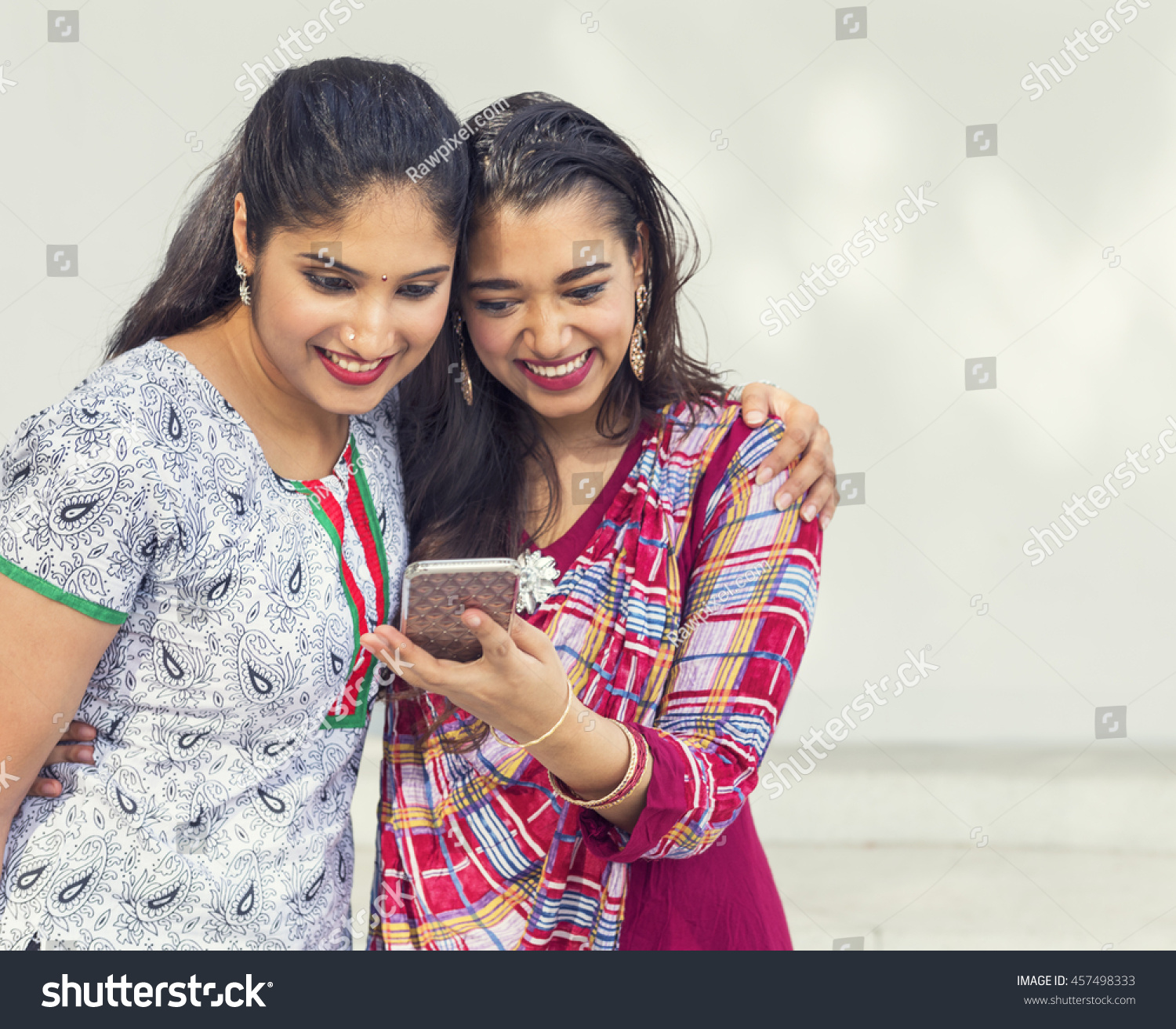 Female Indian Friends Mobile Concept Stock Photo 457498333 | Shutterstock