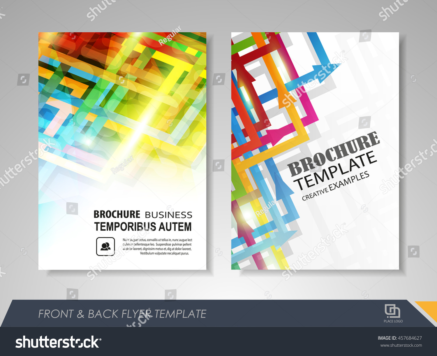 Front Back Page Brochure Template Flyer Stock Vector (Royalty Free ...