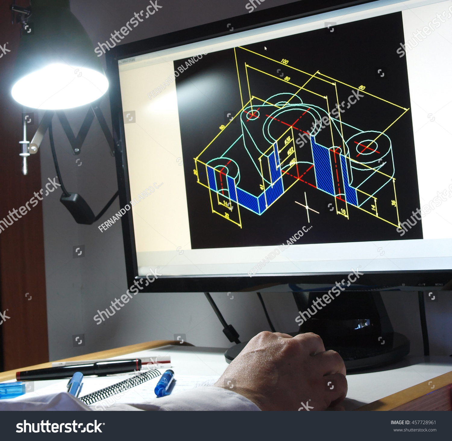 Engineer Working On Cad Design Stock Photo 457728961 | Shutterstock