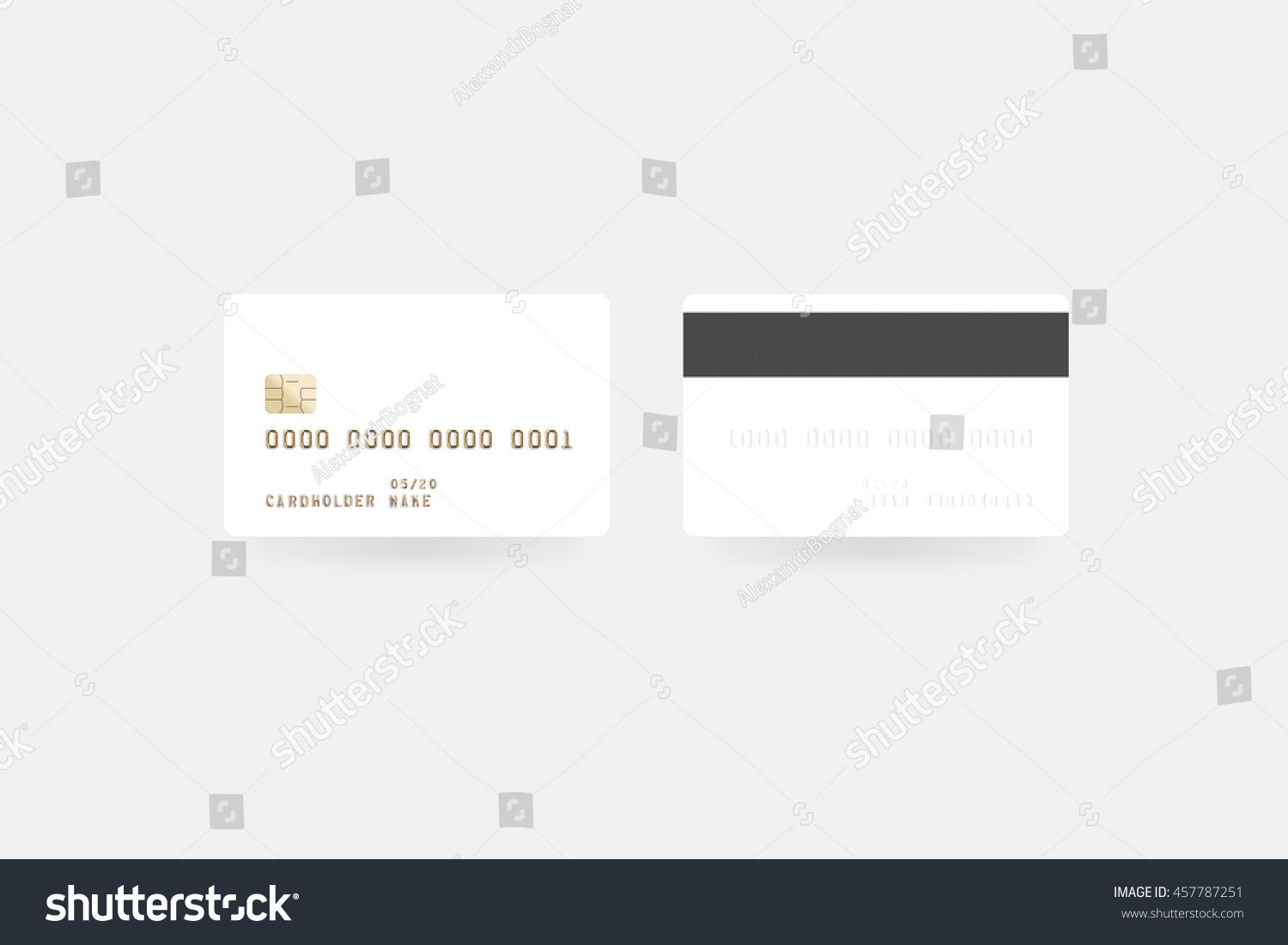 Blank White Credit Card Mockup Isolated Stock Illustration 457787251 ...