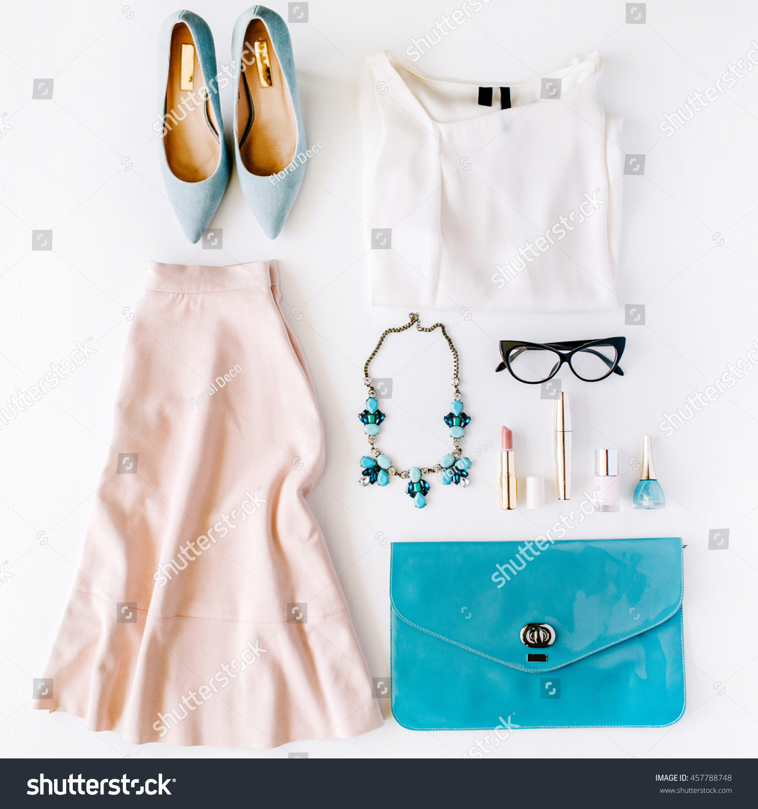 Feminine Summer Clothes Accessories Collage On Stock Photo 457788748 ...