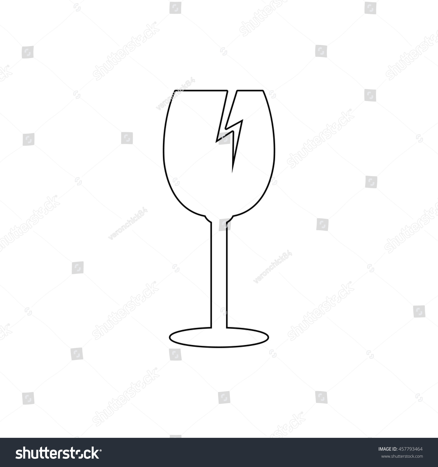 Fragile Glass Black Vector Icon Stock Vector (Royalty Free) 457793464 ...