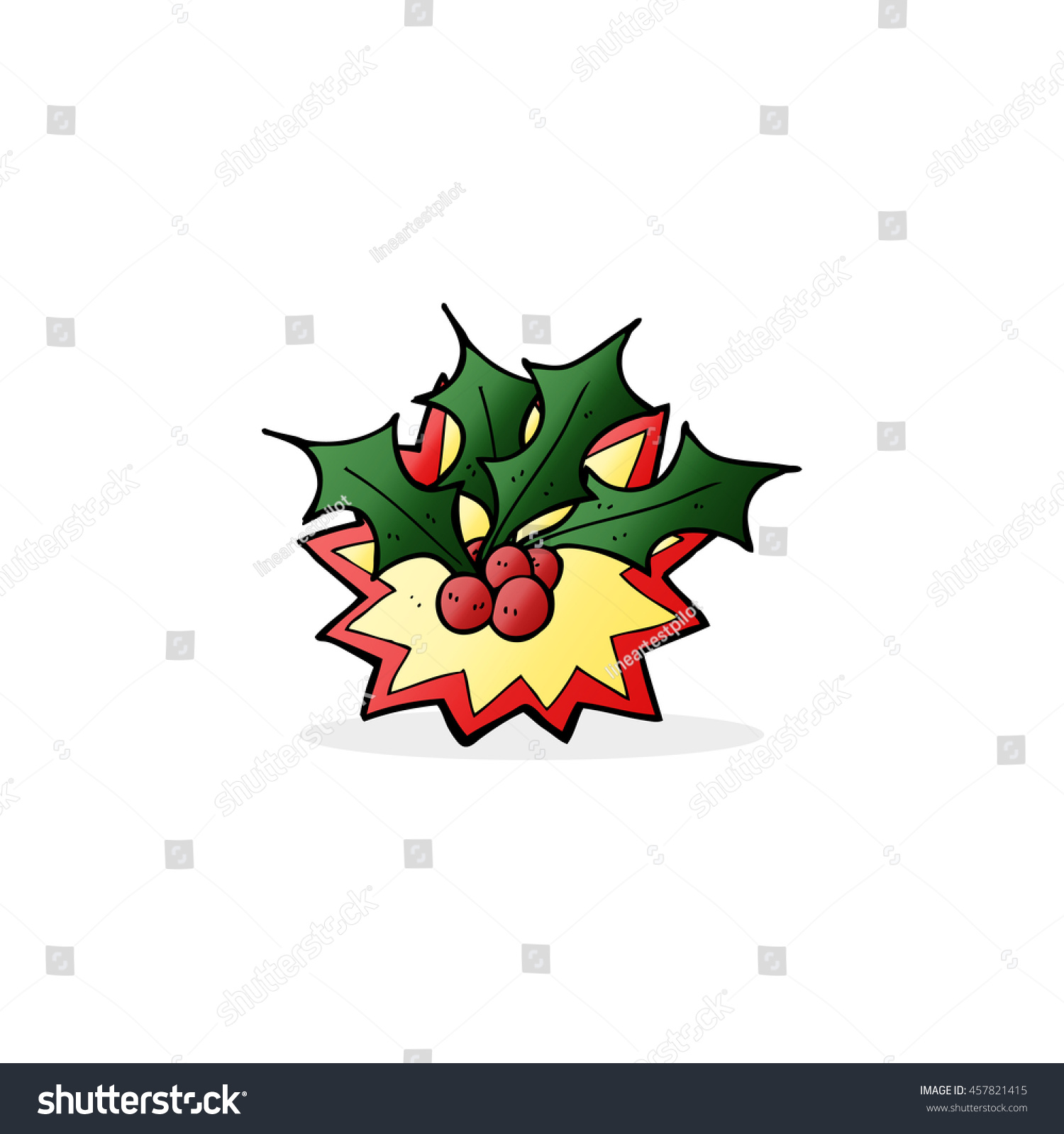 Cartoon Christmas Holly Stock Illustration 457821415 Shutterstock