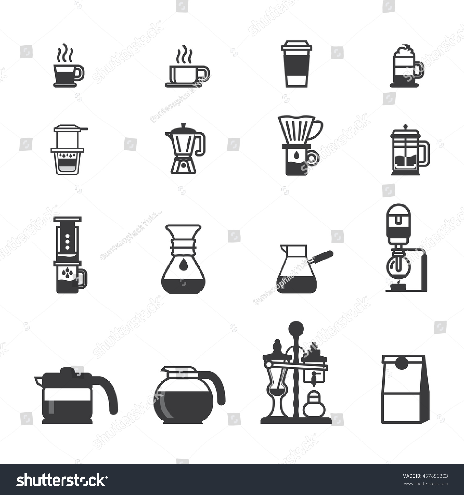 Set Vector Coffee Elements Coffee Machine Stock Vector (Royalty Free ...