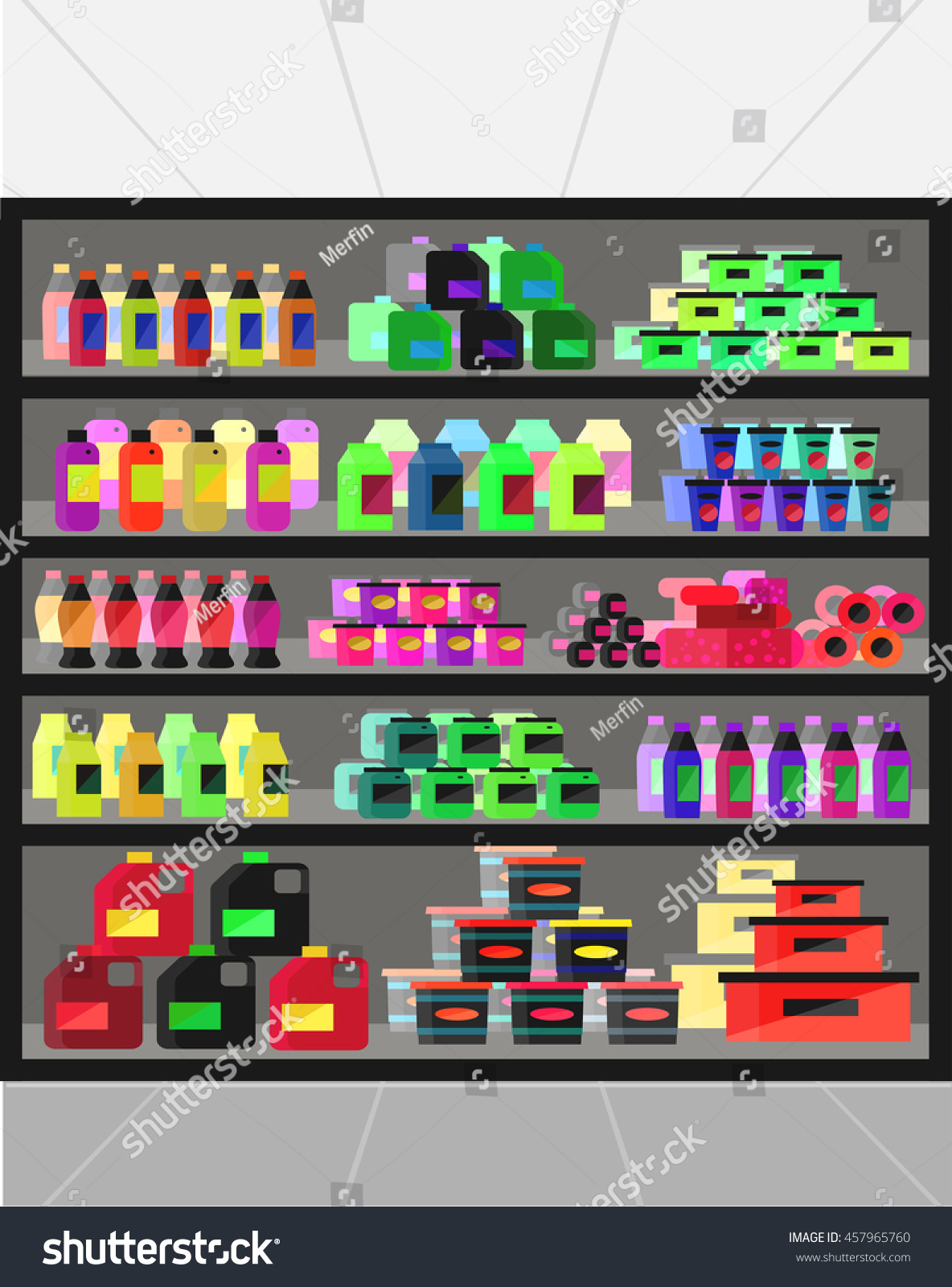 Concept Illustration Shop Vector Supermarket Shelves Stock Vector Royalty Free