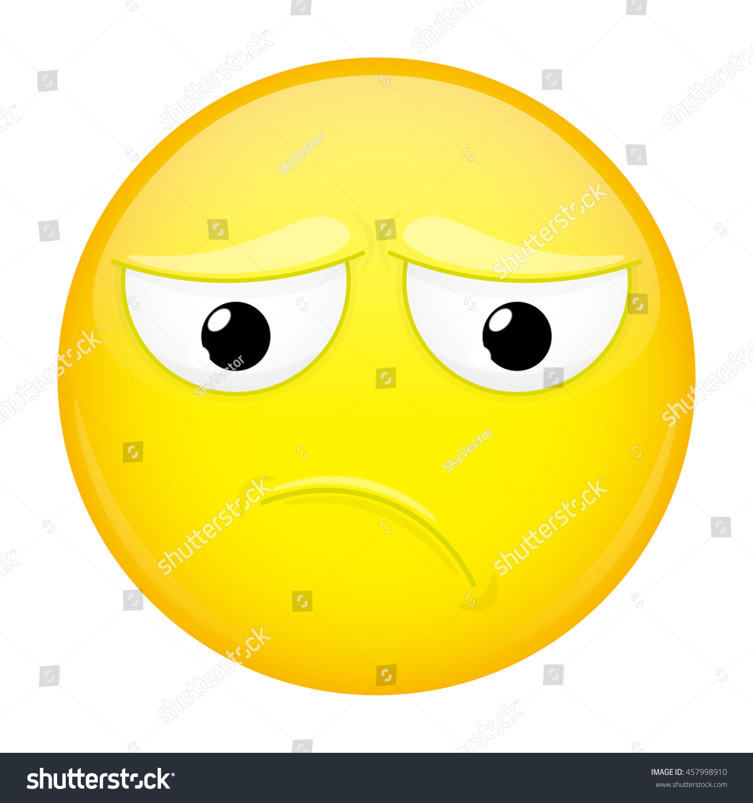 Sad Emoji Bad Emotion Depression Emoticon Stock Vector (Royalty Free ...