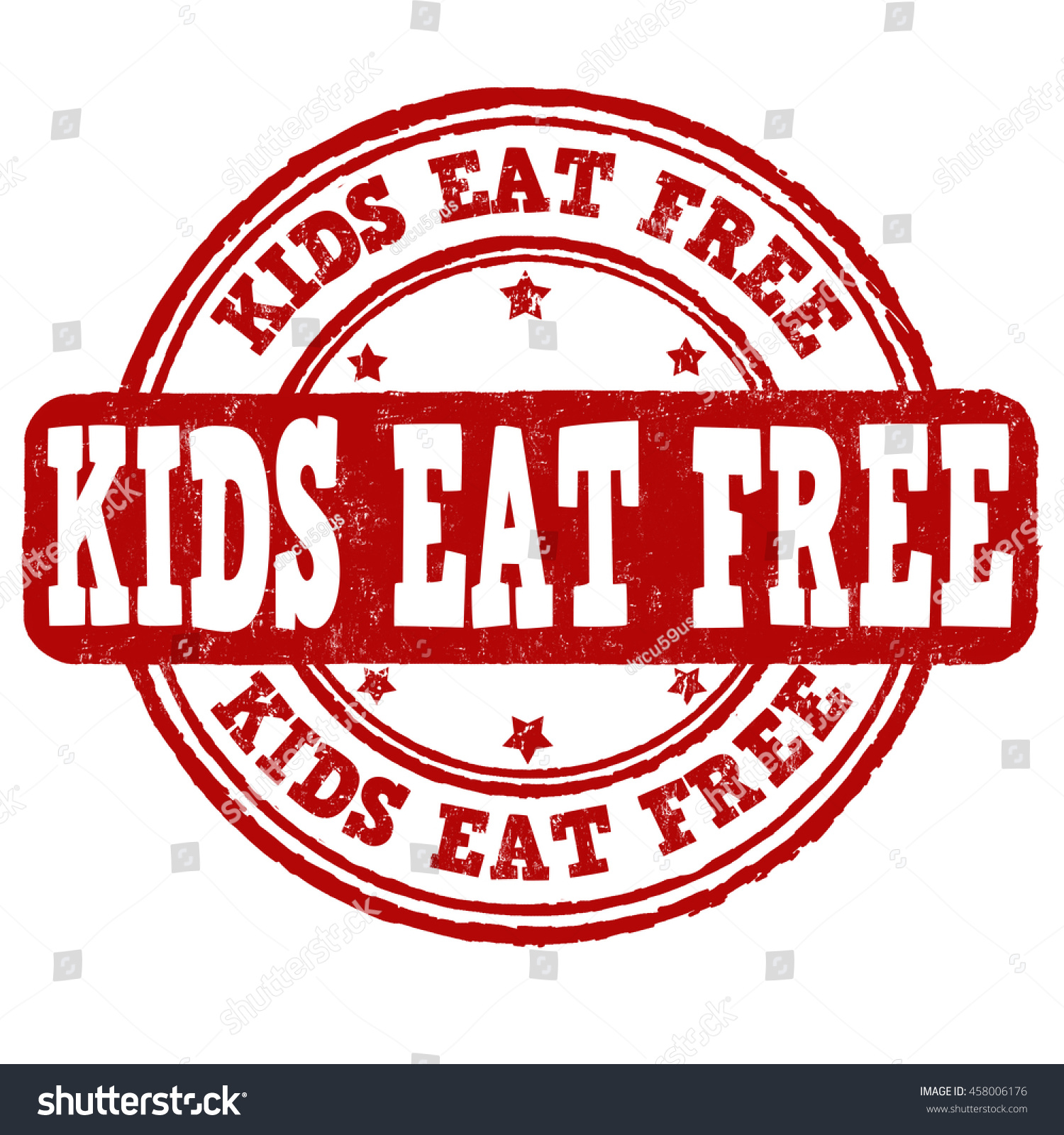 Kids Eat Free Grunge Rubber Stamp Stock Vector (Royalty Free) 458006176 ...