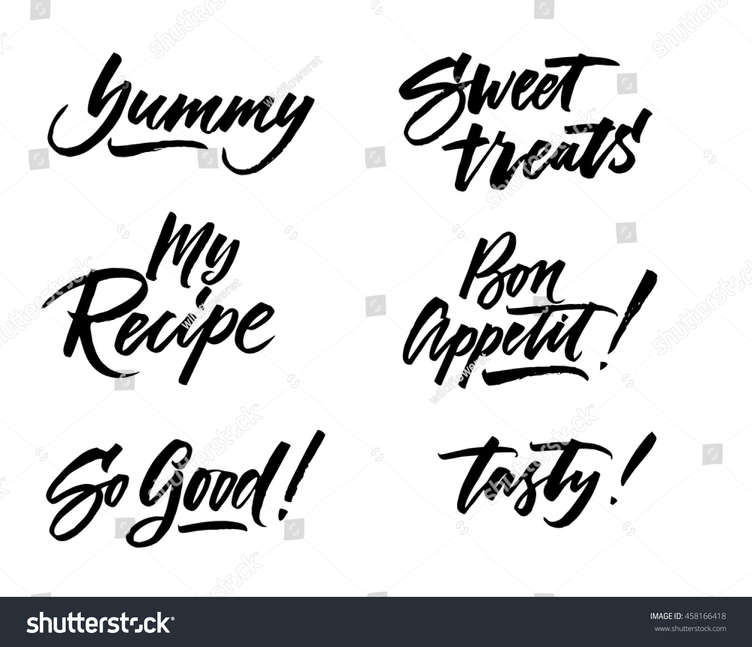 Cooking Lettering Designs Print Web Projects Stock Vector (Royalty Free ...