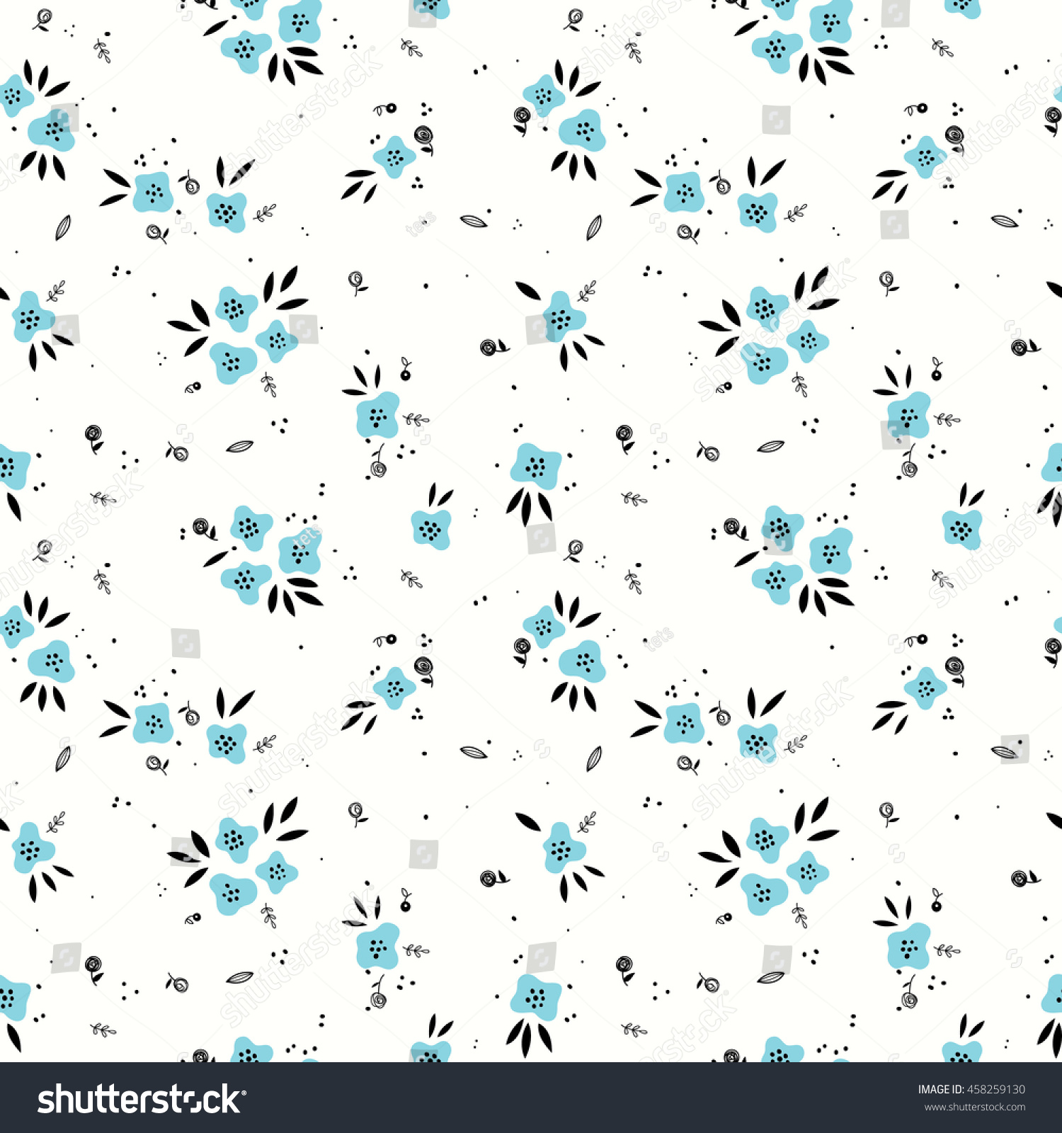 Cute Seamless Vector Floral Pattern Stock Vector (Royalty Free ...