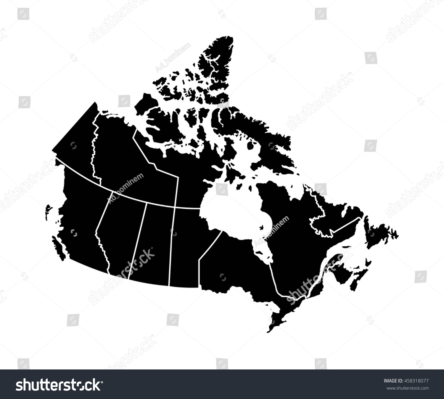 Map Canada Stock Vector (Royalty Free) 458318077 | Shutterstock