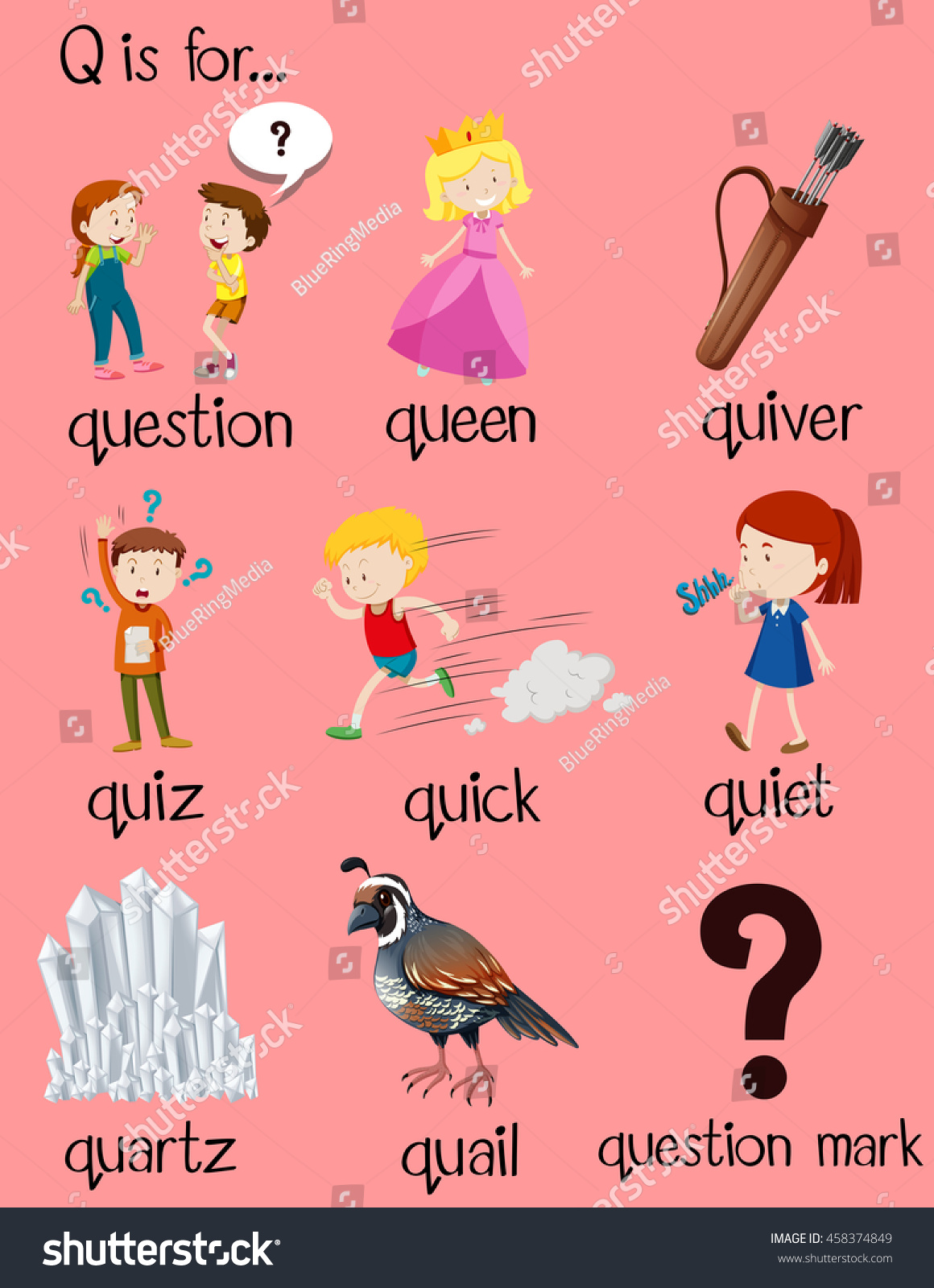 many-words-begin-letter-q-illustration-vector-de-stock-libre-de-regal-as-458374849-shutterstock