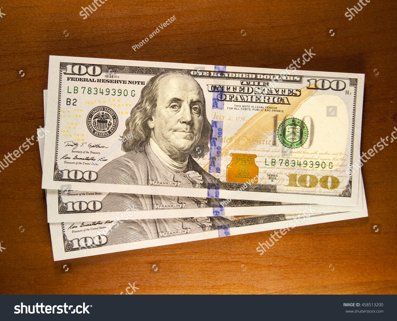 300 Dollars On Wooden Background Stock Photo 458513200 Shutterstock