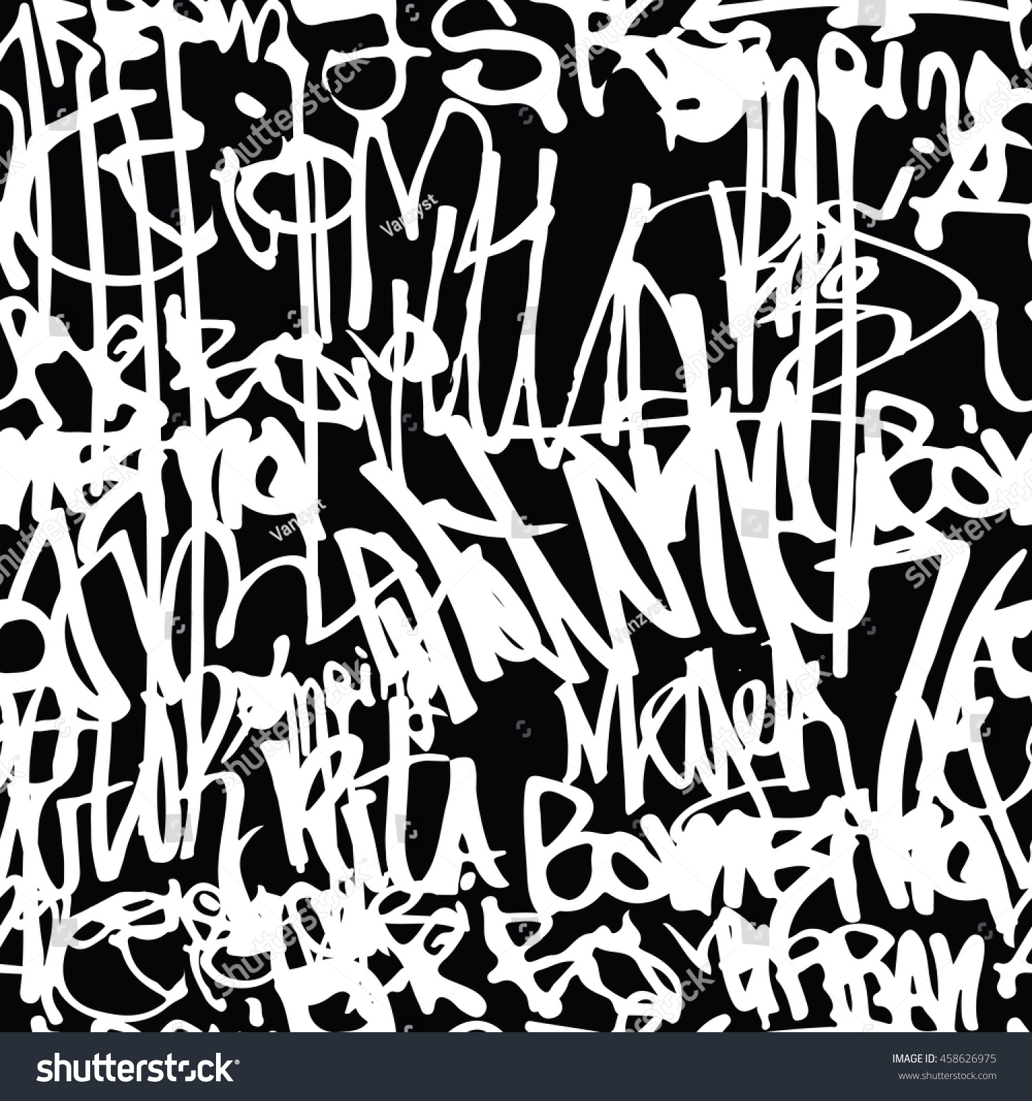 Old School Graffiti Background Seamless Pattern Stock Vector (Royalty ...