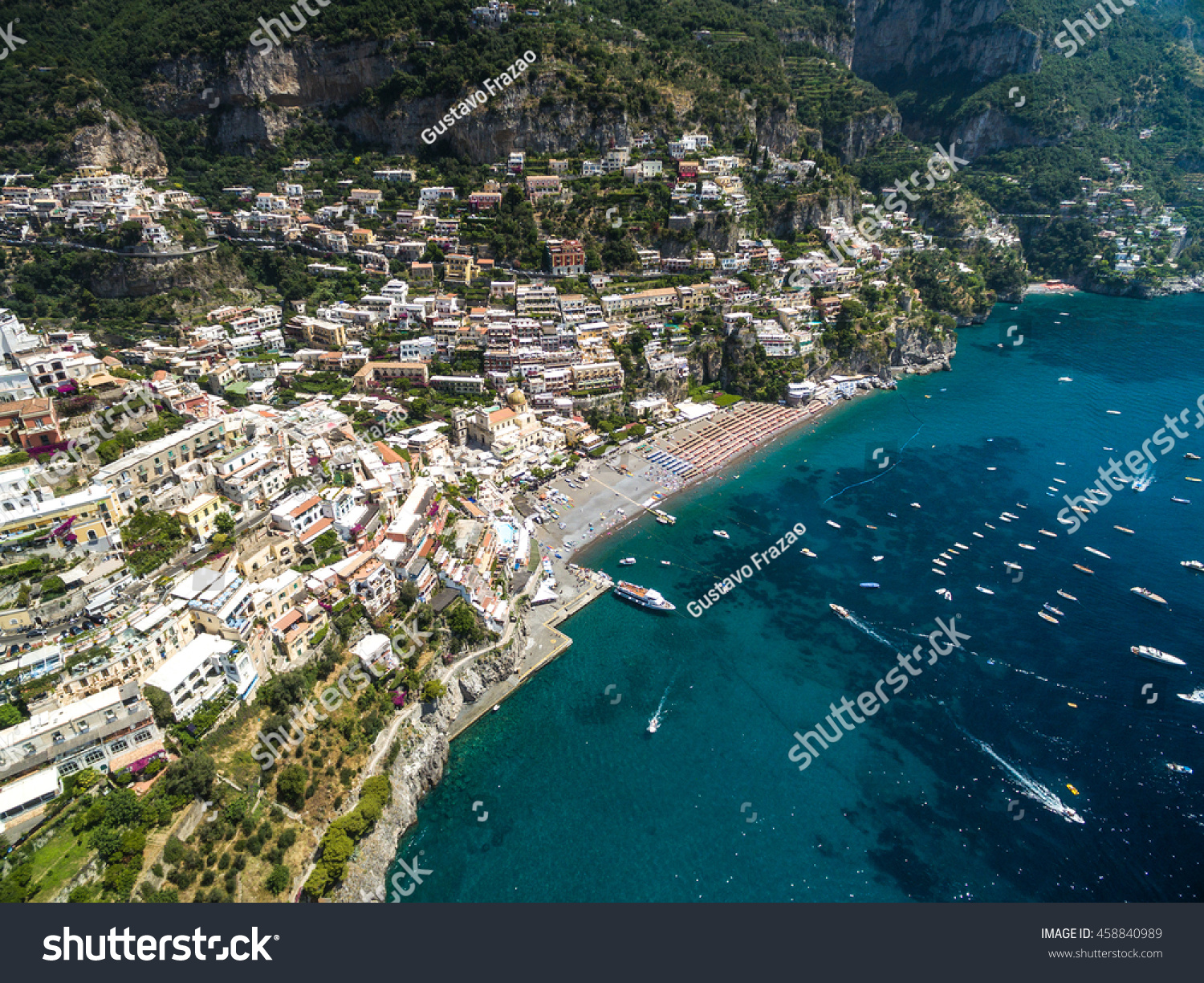 Aerial View Positano Amalfi Coast Italy Stock Photo 458840989 ...