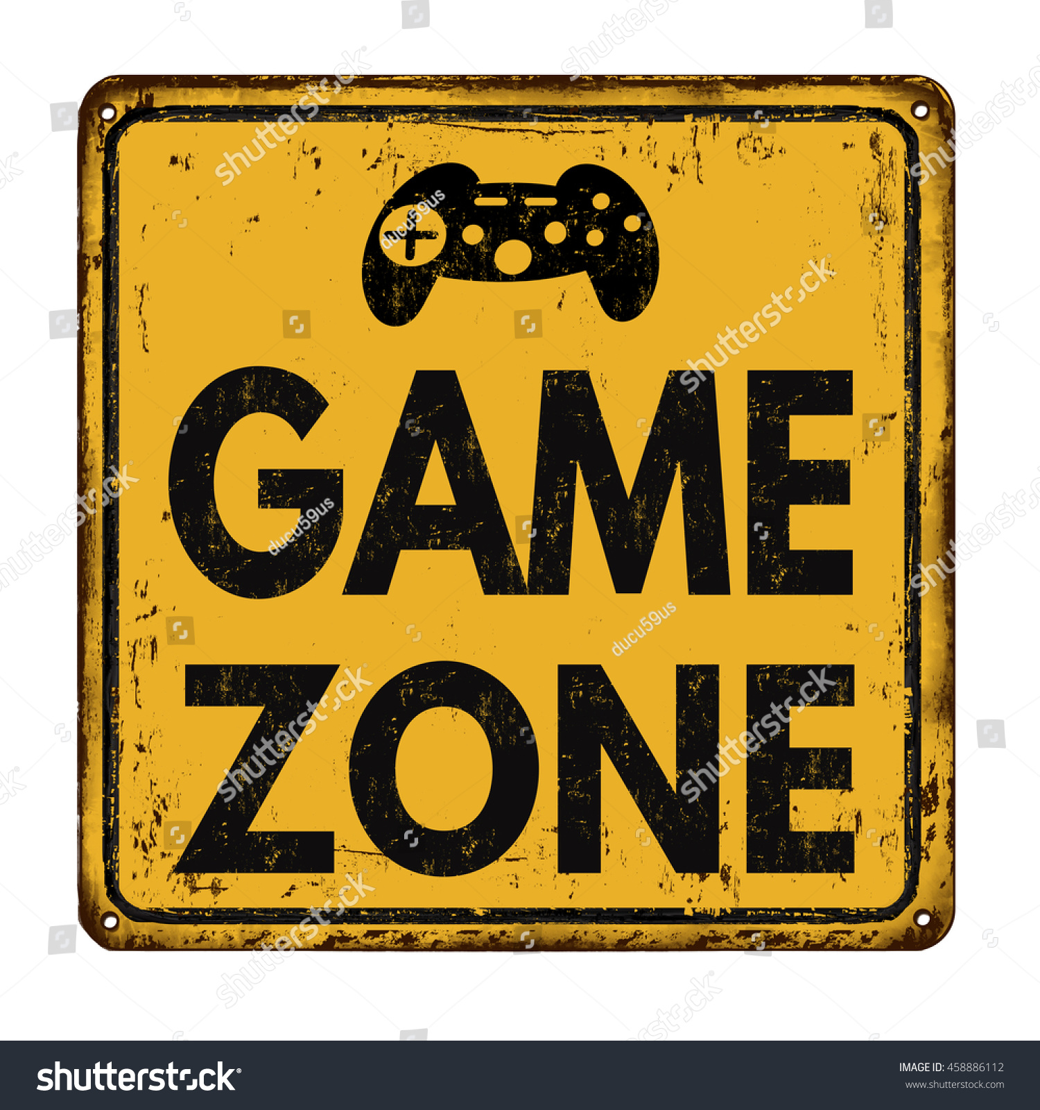 Game Zone Vintage Rusty Metal Sign Stock Vector (Royalty Free ...