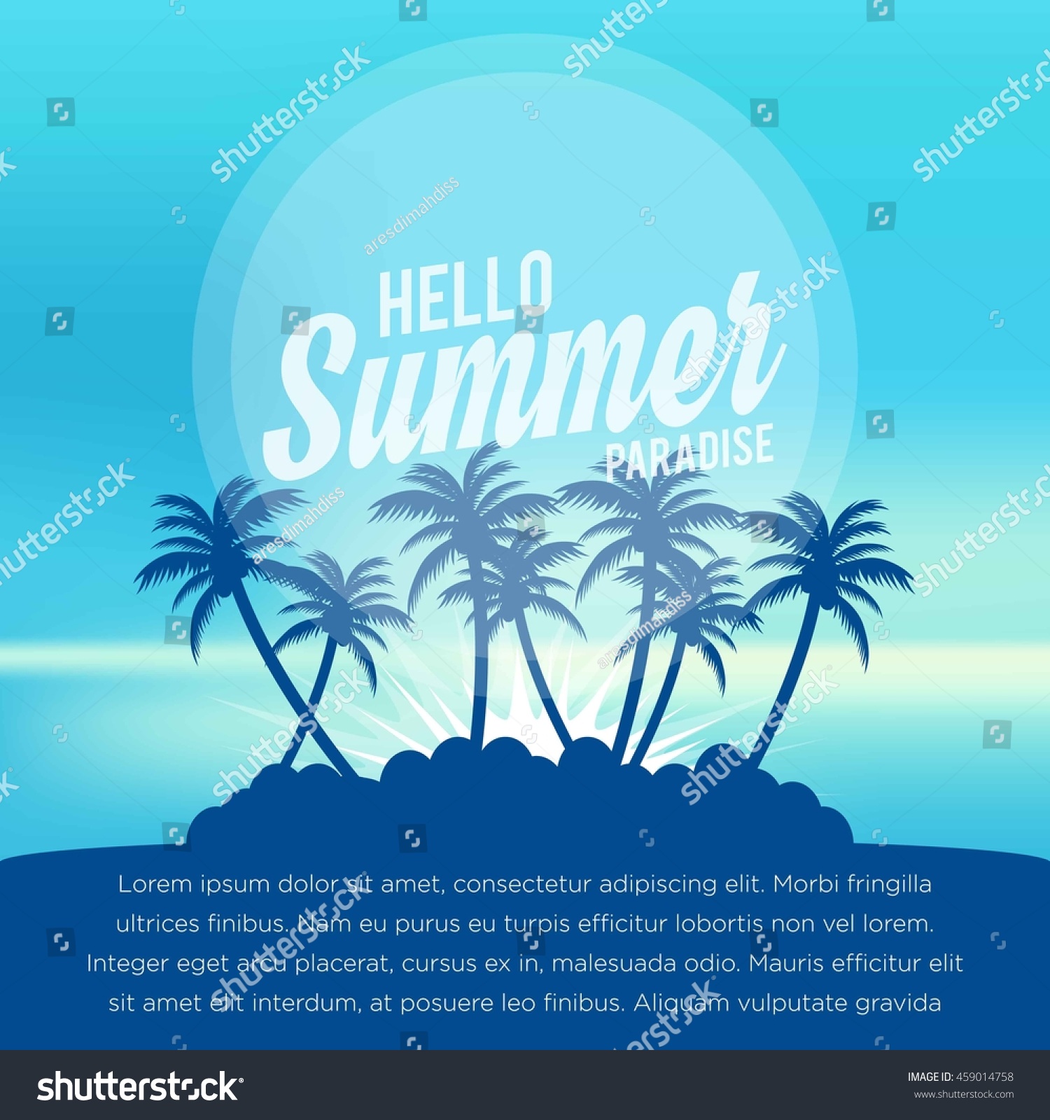 Summer Illustration Vacation On Holidays Poster Stock Vector (Royalty ...