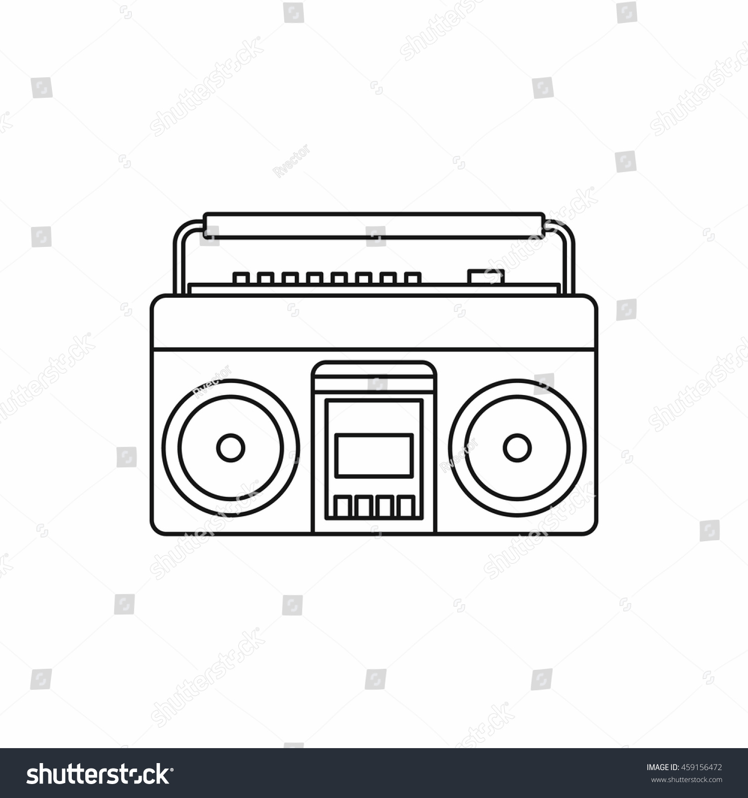 Classic Boombox Icon Outline Style On Stock Vector (Royalty Free ...