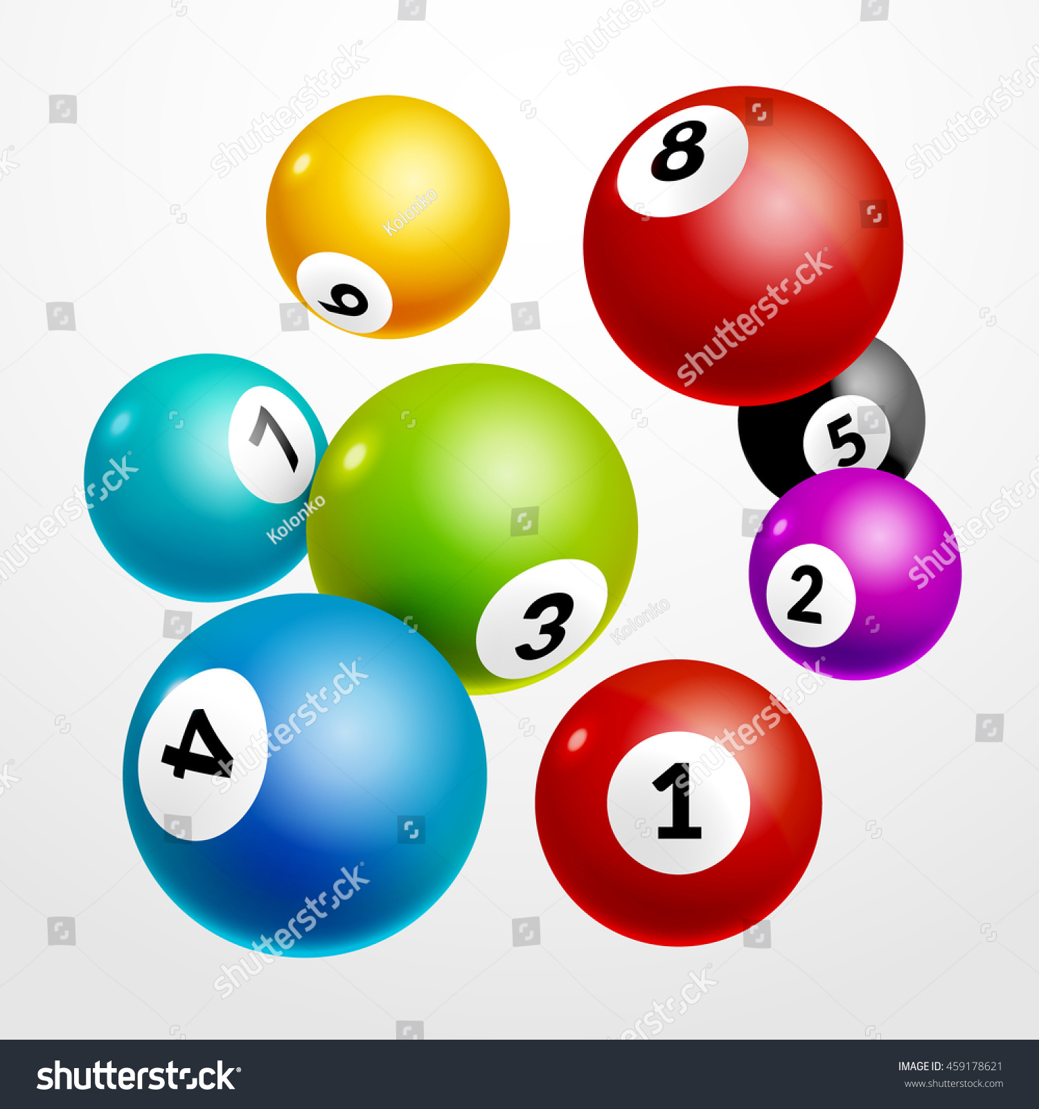 Bingo Lottery Balls Numbers Background Lottery Stock Vector (royalty 