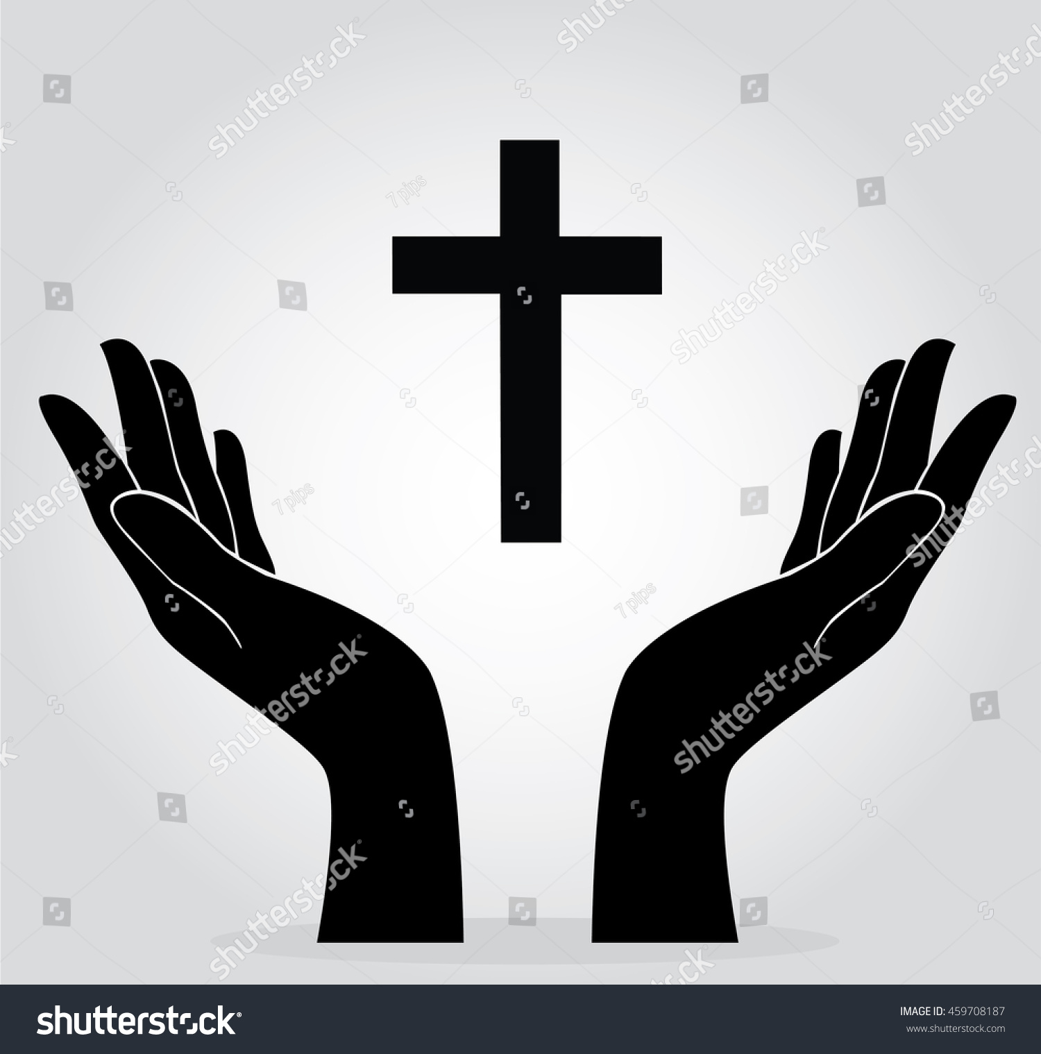 Hands Holding Cross Stock Vector (Royalty Free) 459708187 | Shutterstock