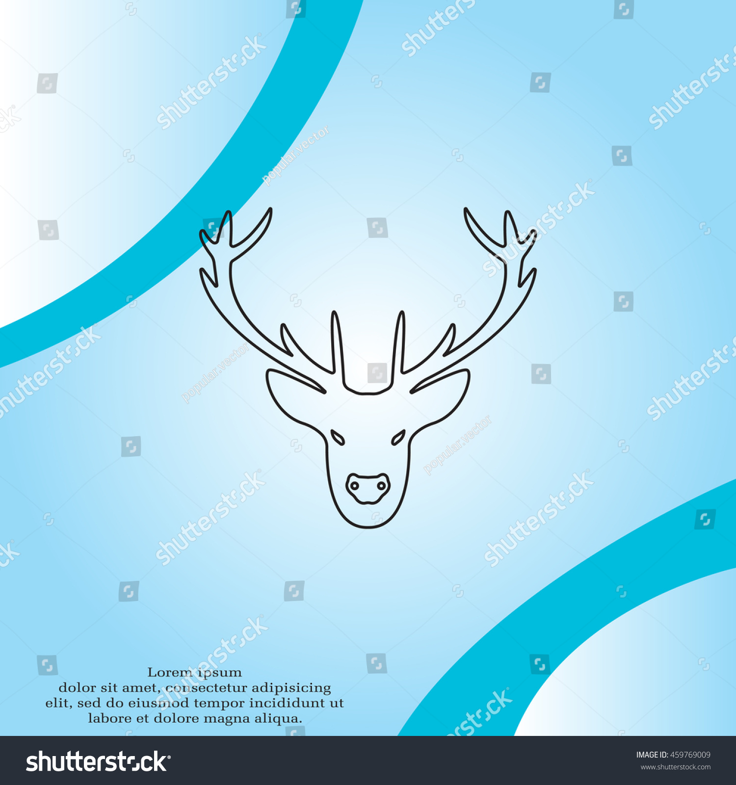 Illustration Deer Head Silhouette Line Icon Stock Vector Royalty Free 459769009 Shutterstock 6703