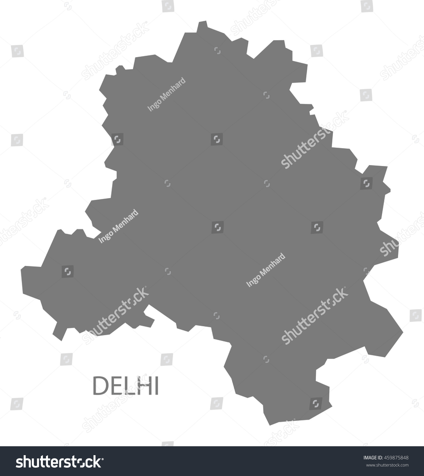 Delhi India Map Grey Stock Vector (Royalty Free) 459875848 | Shutterstock