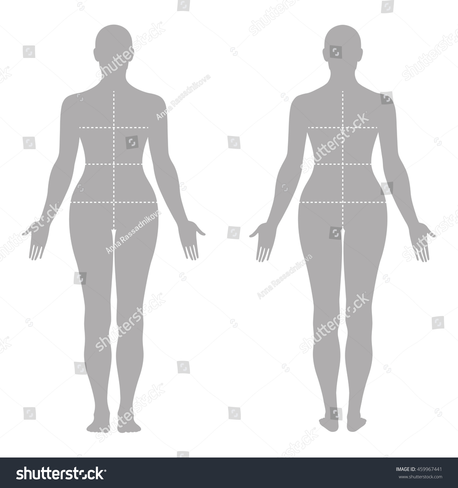 Fashion Womans Solid Template Figure Silhouette Stock Illustration ...